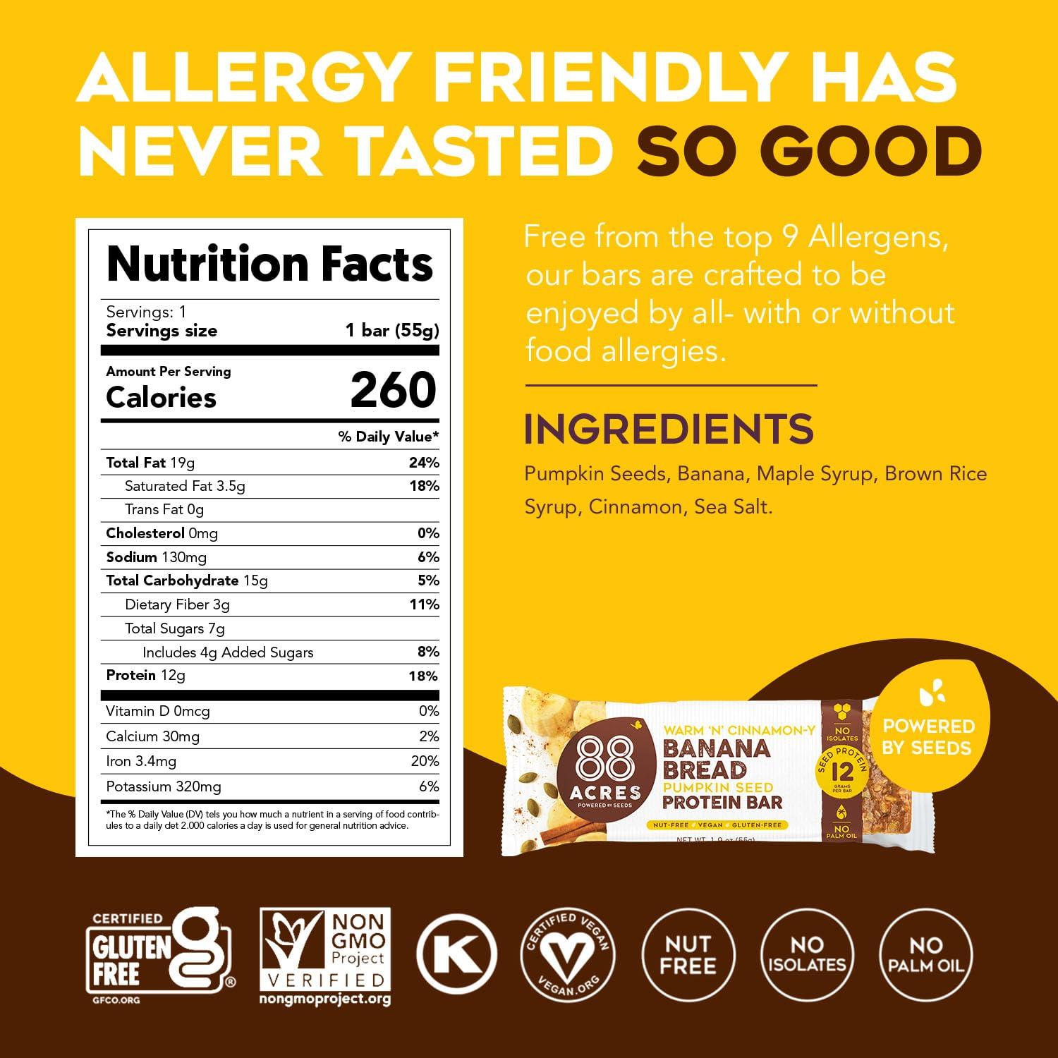 88 Acres 88 ACRES Banana Bread Seed Protein Bar, 1.9 OZ