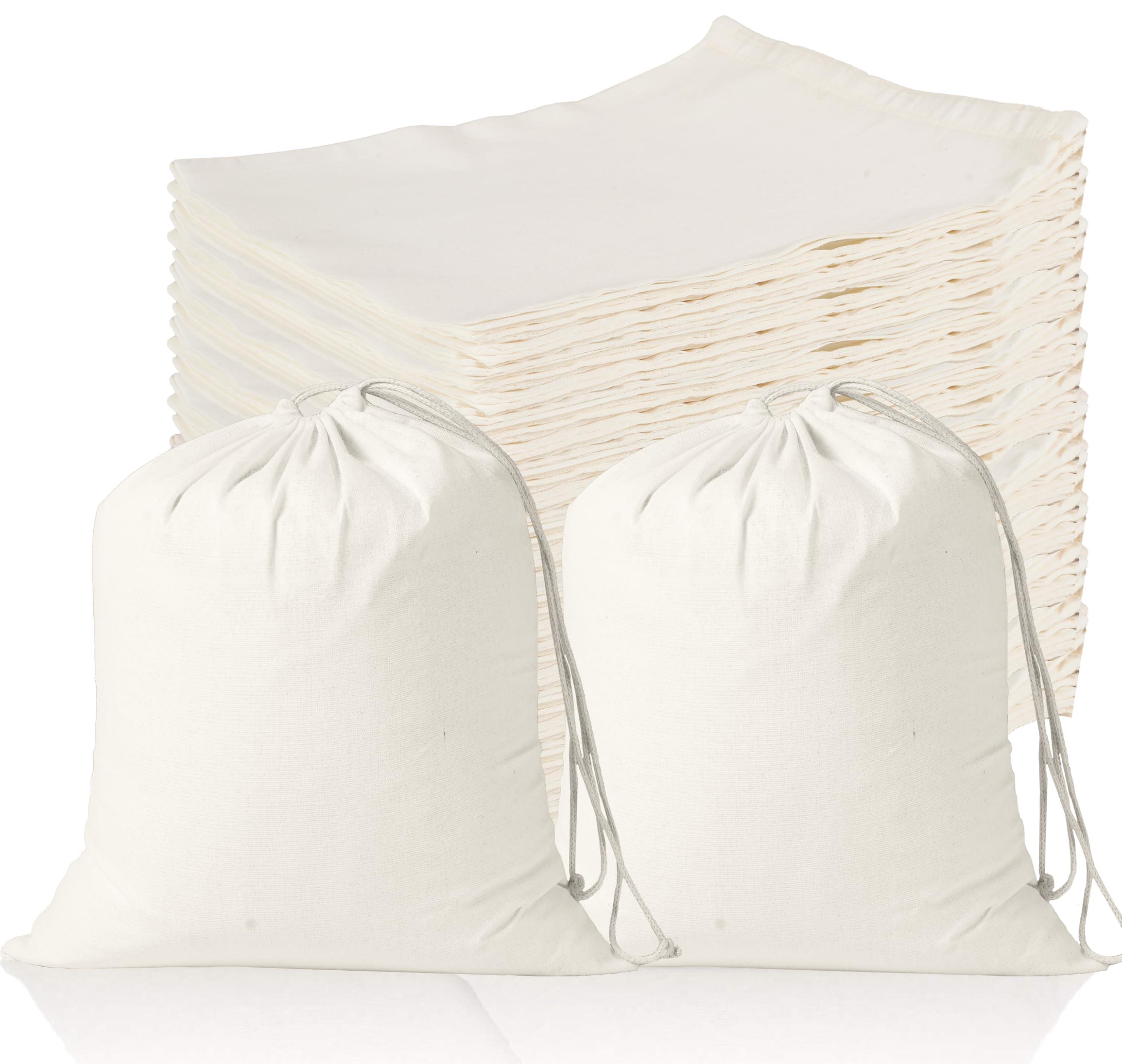 BigLotBags 50 Pcs 4 x 6 Inches Small Muslin Bags with Drawstring Cotton Drawstring Sachet Bags Reusable Empty Gift Pouch for Party Home Supplies Wedding Storage and DIY Craft