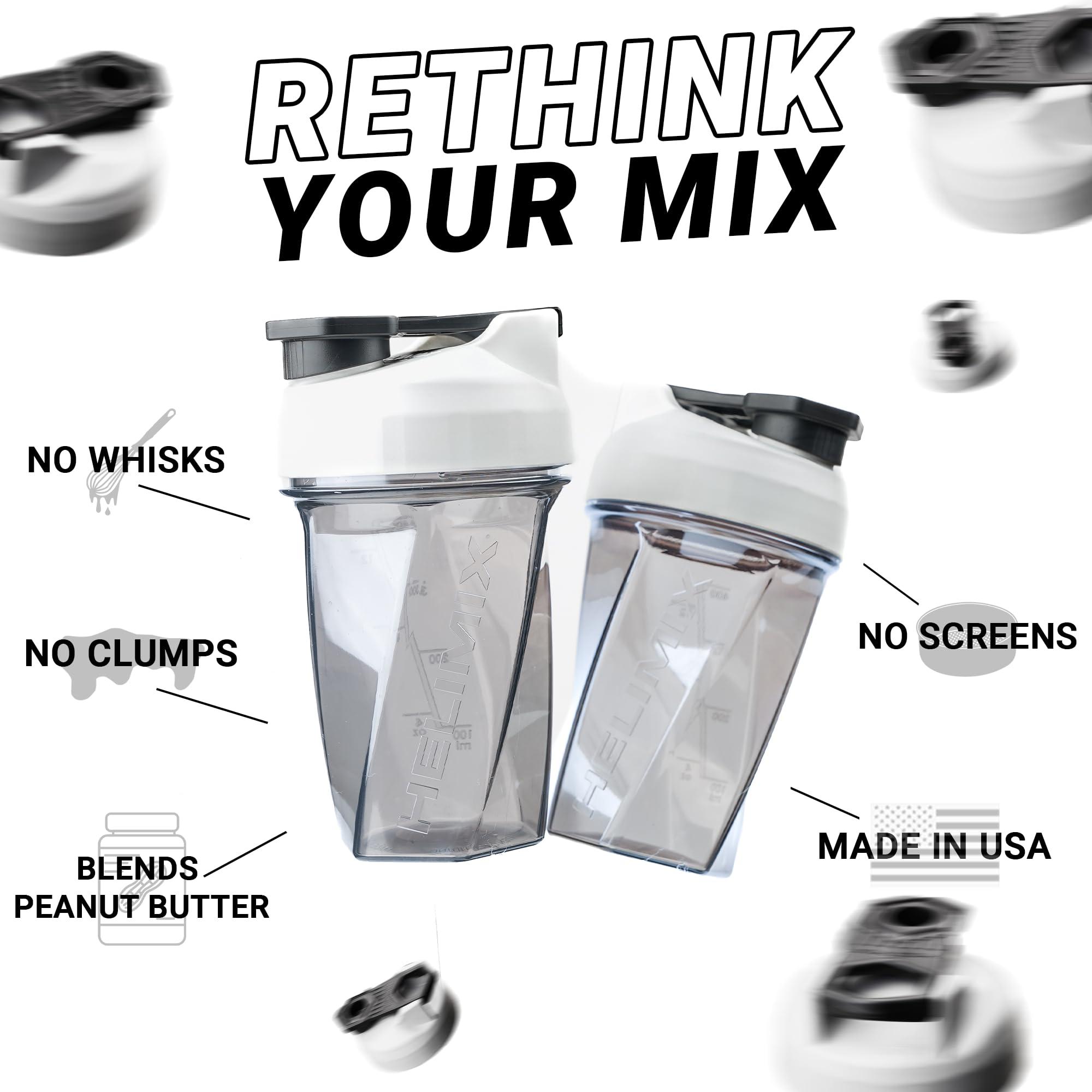 HELIMIX HELIMIX 1.5 Vortex Blender Shaker Bottle Holds Upto 20oz | No Blending Ball or Whisk | USA Made | Portable Pre Workout Whey Protein Drink Shaker Cup | Mixes Cocktails Smoothies Shakes | Top Rack Safe