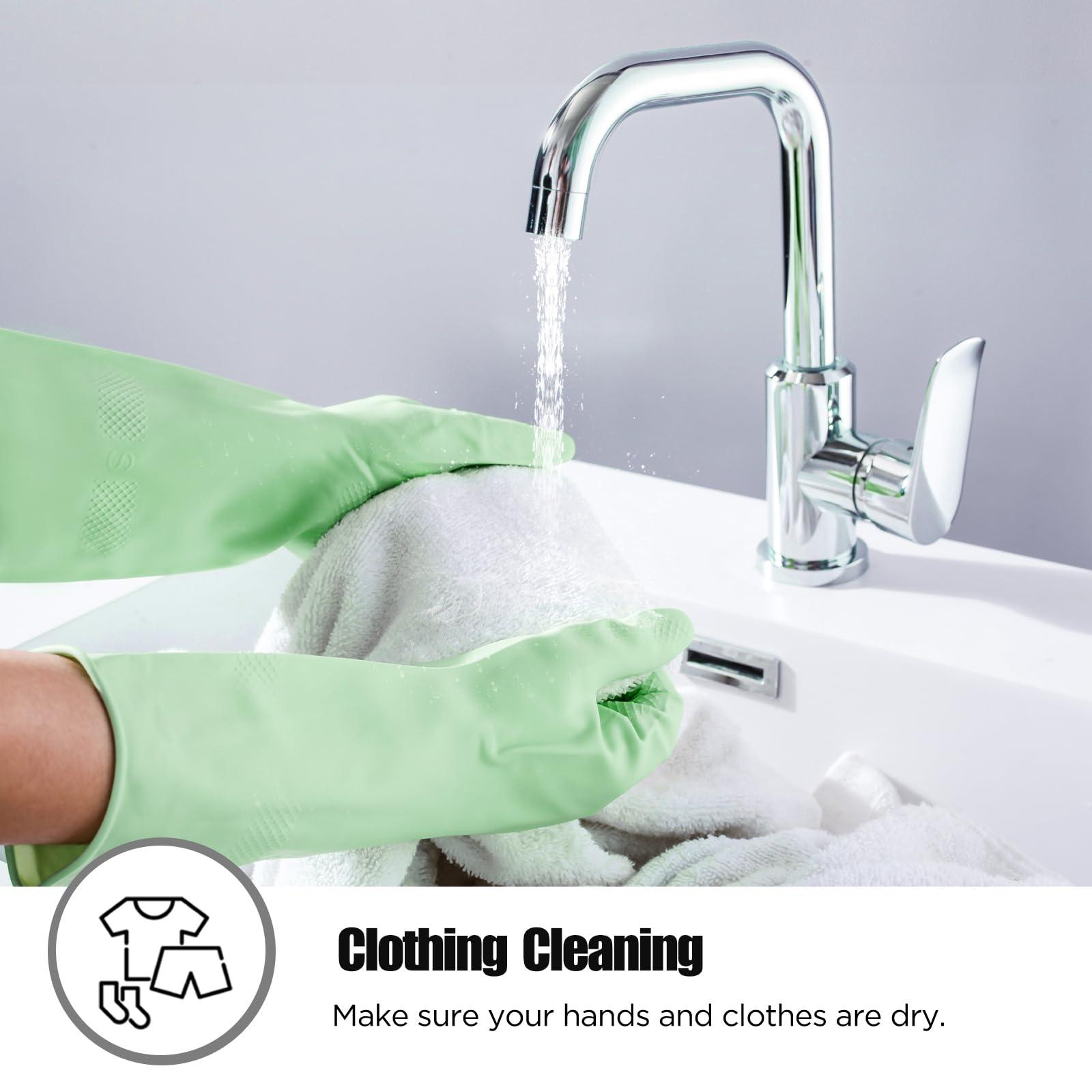 IUCGE IUCGE Rubber gloves cleaning for Household 2 Pairs,Dishwashing gloves for Kitchen dish gloves,Reuseable.(L,Green)