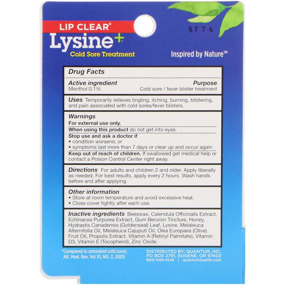 Quantum Research Lip Clear Lysine+ Cold Sore Treatment 0.25 oz ( Pack of 12)