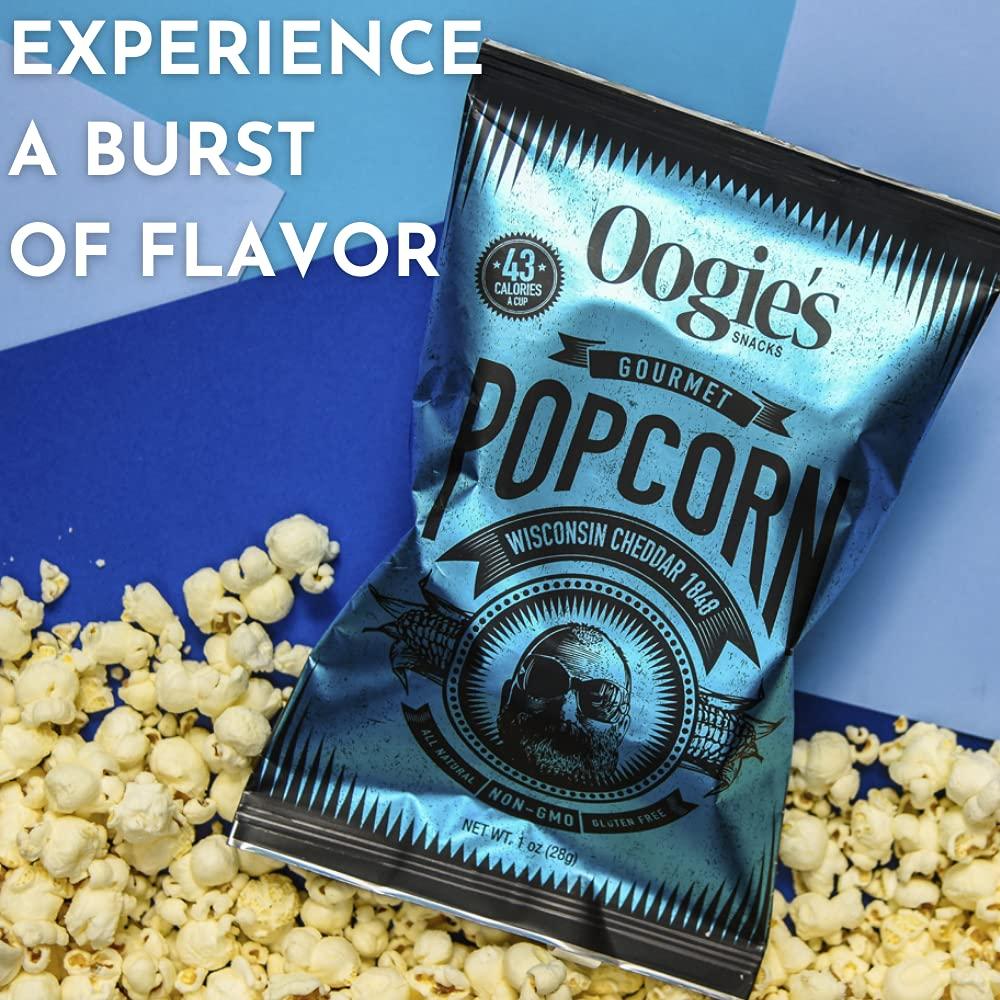 Oogie's Gourmet Popcorn Oogie\'s Gourmet Popcorn | 12 Pack | Wisconsin Cheddar 1848 Flavor | Gluten Free Popcorn Snacks | 4.25 Ounce Big Bag