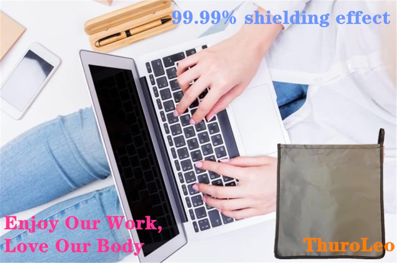 ThuroLeo EMF Protection Pad Faraday Bag Cell Phone Body Radiation Blocking Computer Pad 5G Anti-Radiation PC Faraday Blanket Pregnant Kids RFI GPS Signal Notebooks,Laptops,Tablets Shielding Bag (10.6in)