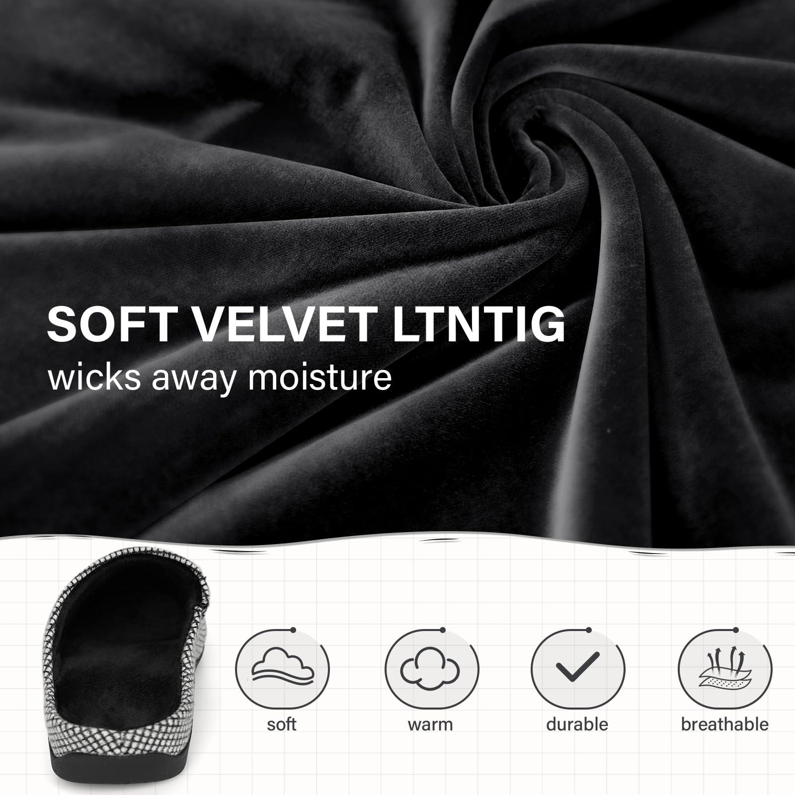 V.Step V.Step Orthopedic Slippers for Women Men, House Slippers with Arch Support Orthotic Slippers for Plantar Fasciitis Pain Relief Indoor Outdoor Black W7/M6