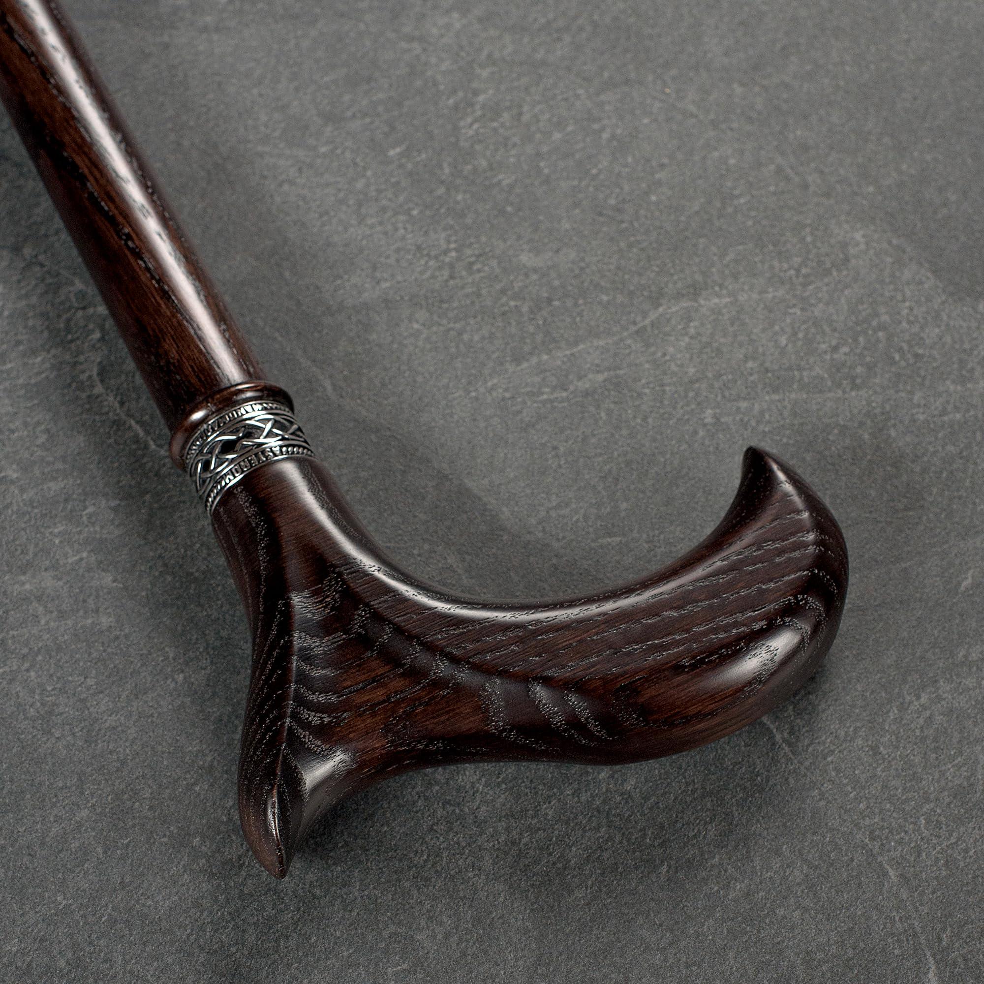Asterom Asterom Walking Cane - Handmade, Ergonomic, Canes for Men - Wooden Walking Sticks for Seniors, Unique, Cool (Walnut, 39 Inches)