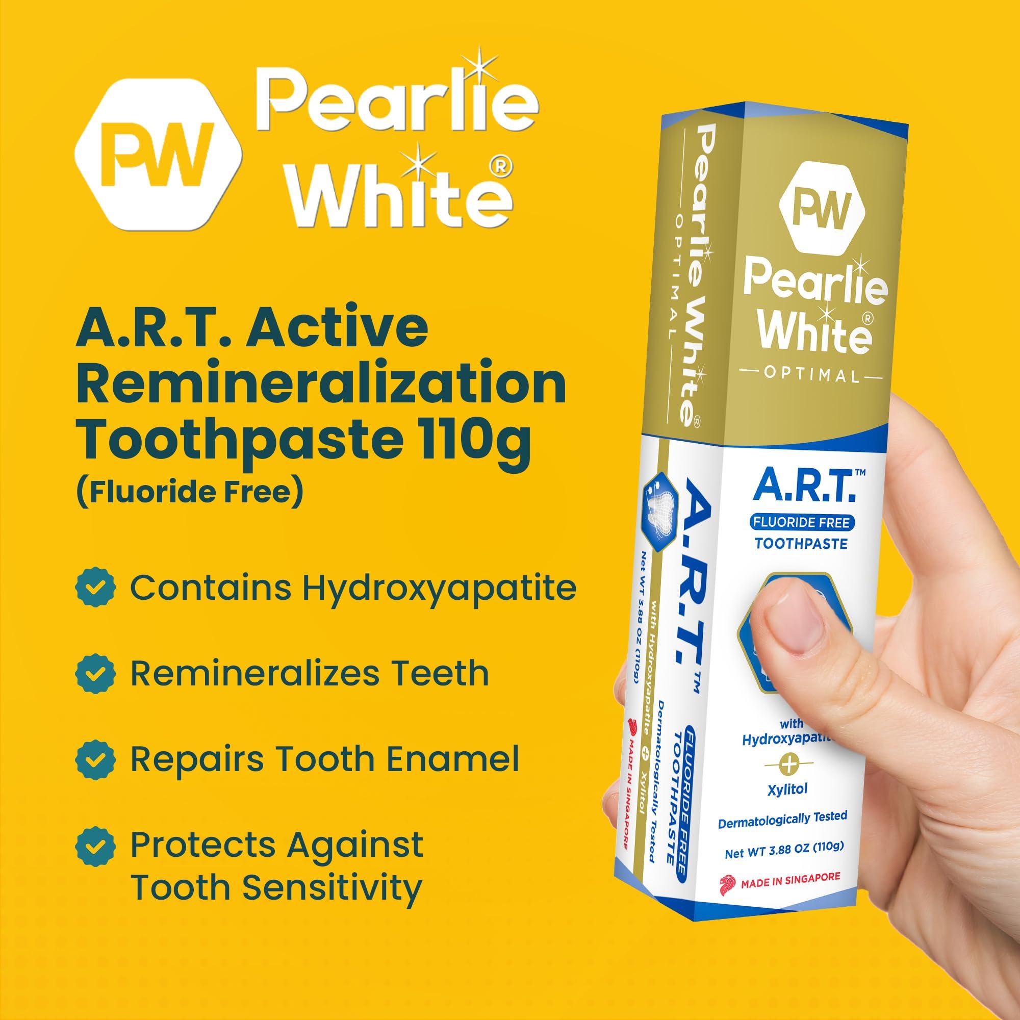 Pearlie White Pearlie White Active Remineralization Fluoride Free Toothpaste - 3.8oz/110gm - Remineralizing Toothpaste for Tooth Enamel Repair - Helps Remove Stains - Contains Hydroxyapatite and Xylitol - Pack of 1