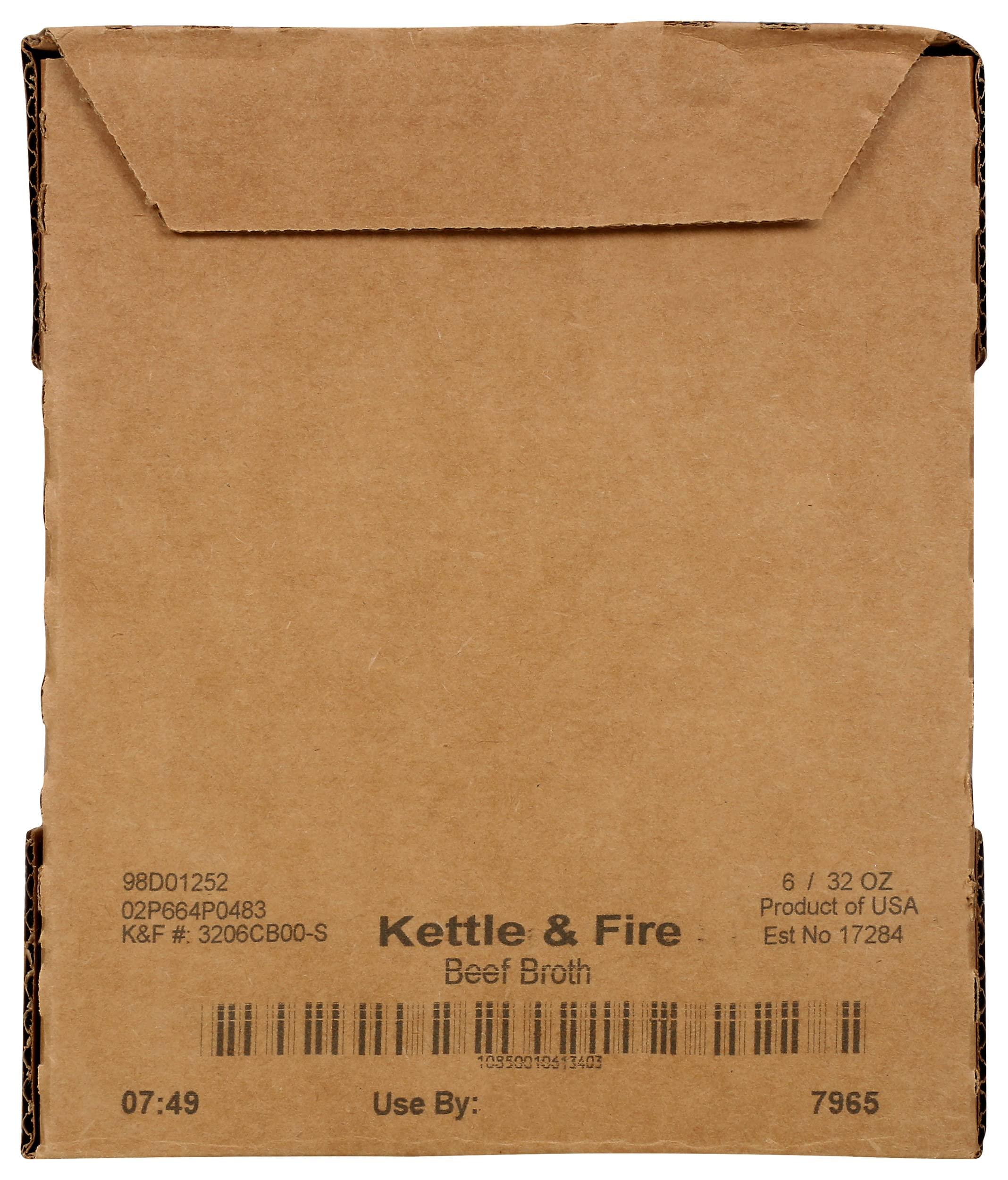 Kettle & Fire Kettle & Fire Beef Cooking Broth, Grass-Fed, Keto & Paleo Friendly, Gluten Free & Non-GMO, 32 Oz (Pack of 6)