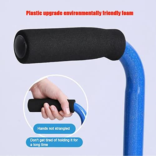 KADEUX KADEUX Adjustable Walking Stick Offset Canes, Sit to Stand Walking Cane, Lightweight Quad Cane for Seniors, Handicap, with 4-Pronged Base, Non-Slip