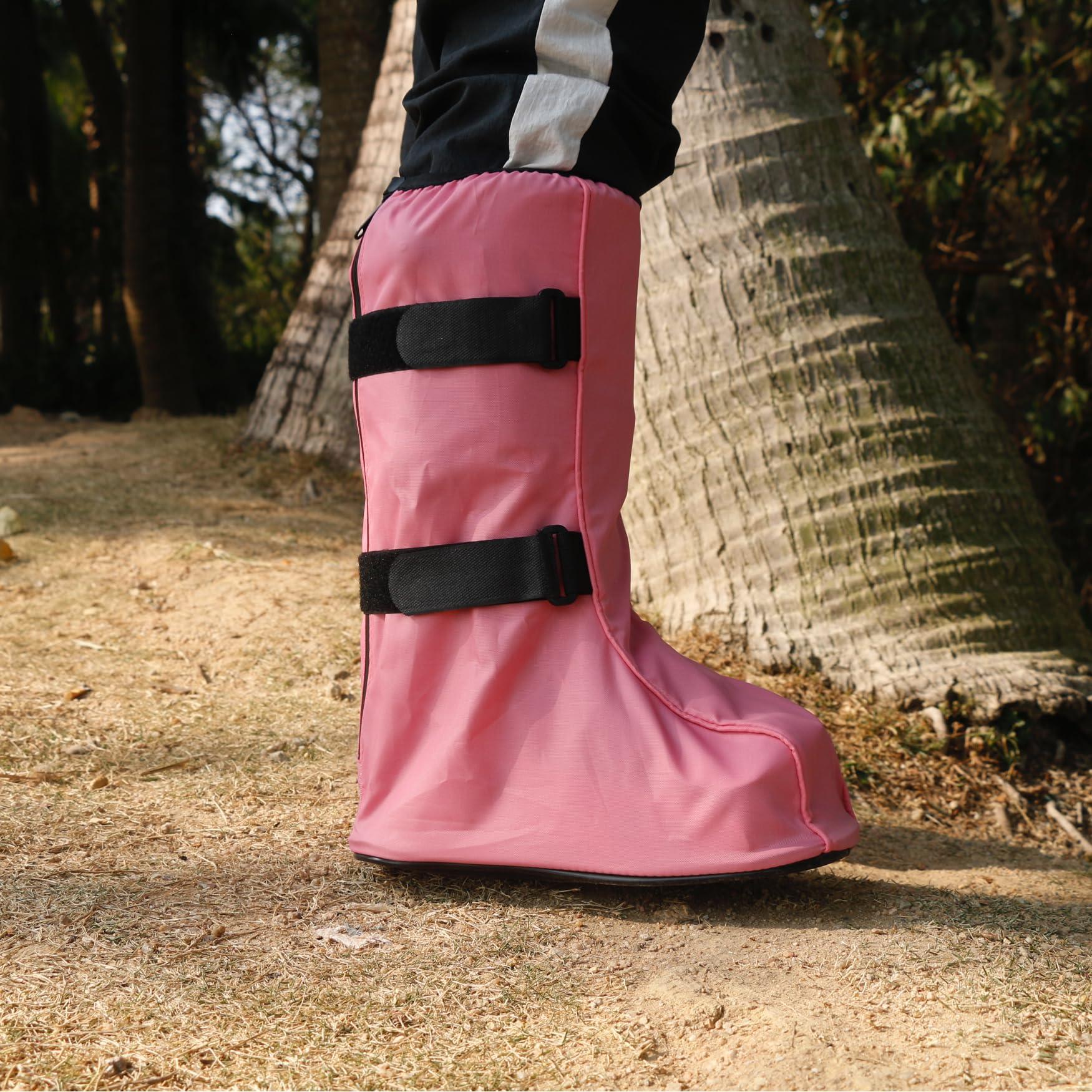 ARUNNERS ARUNNERS Walking Boot Cover for Medical Brace Orthopedic Fracture Cast with Integrative Slip-Resistant Rubber Sole (Pink, Tall, Large)