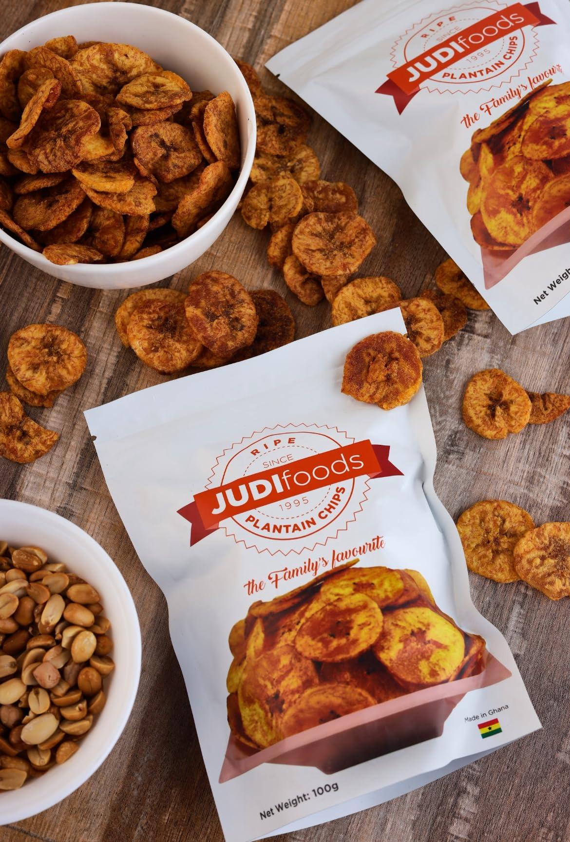 Judi Foods Judi Foods Plantain Chips- Ripe, Sweet Plantain Chips, Organic Chips, Crispy Exotic Chips, 3.5 Ounce (Pack of 5)