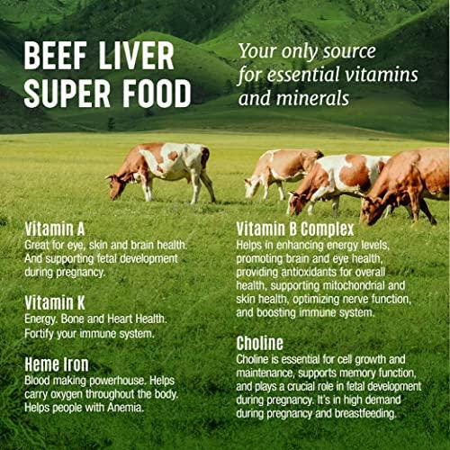 One Earth Health One Earth Health Beef Liver Capsules. 100% Grass Fed New Zealand Beef Liver. Pasture Raised. GMO and Filler Free. 200 Capsules (3,000mg Serving)