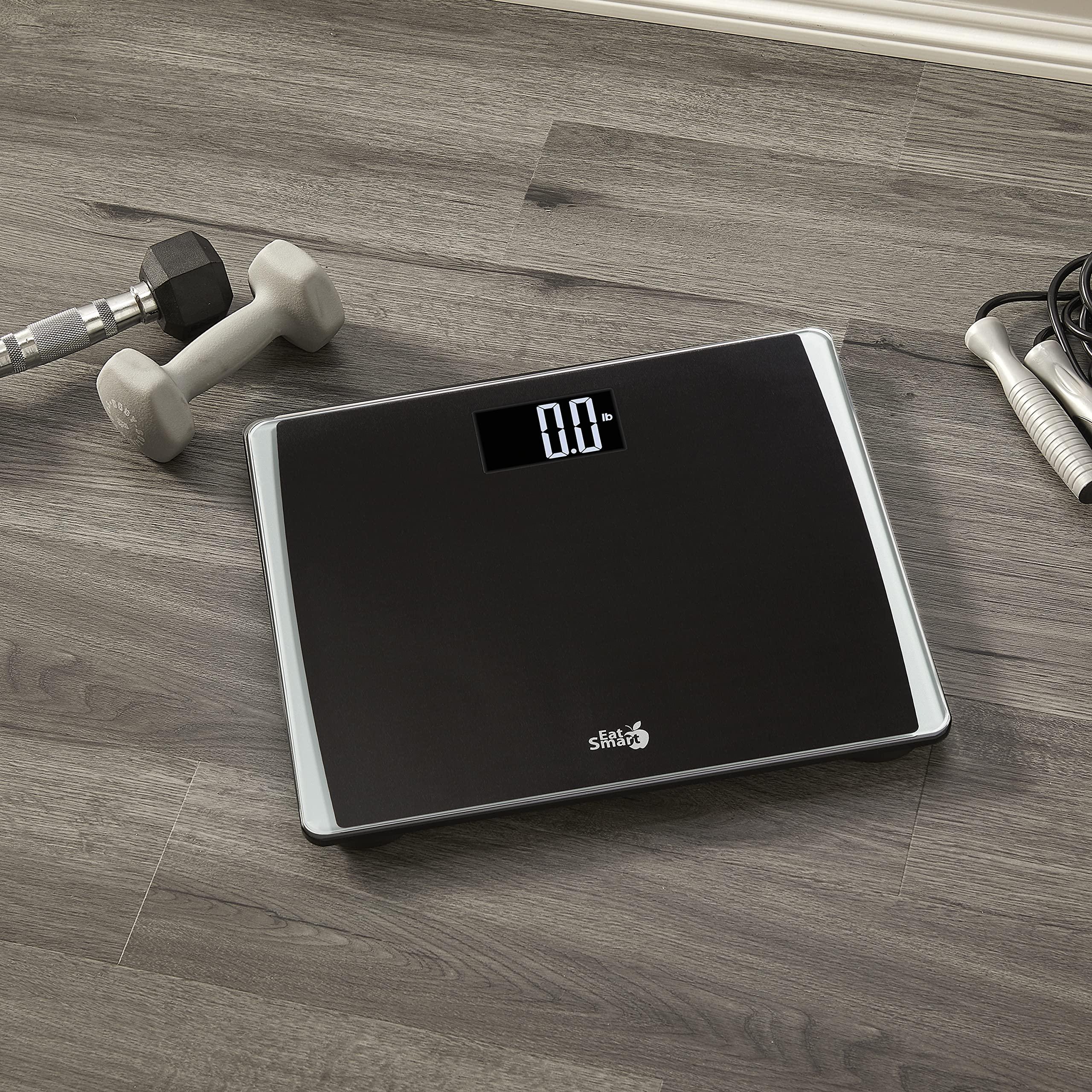 EatSmart Eat Smart Precision Digital Bathroom Scale, 550 lb High Capacity Scale, Extra Wide Platform, Bath Scale for Body Weight, Black