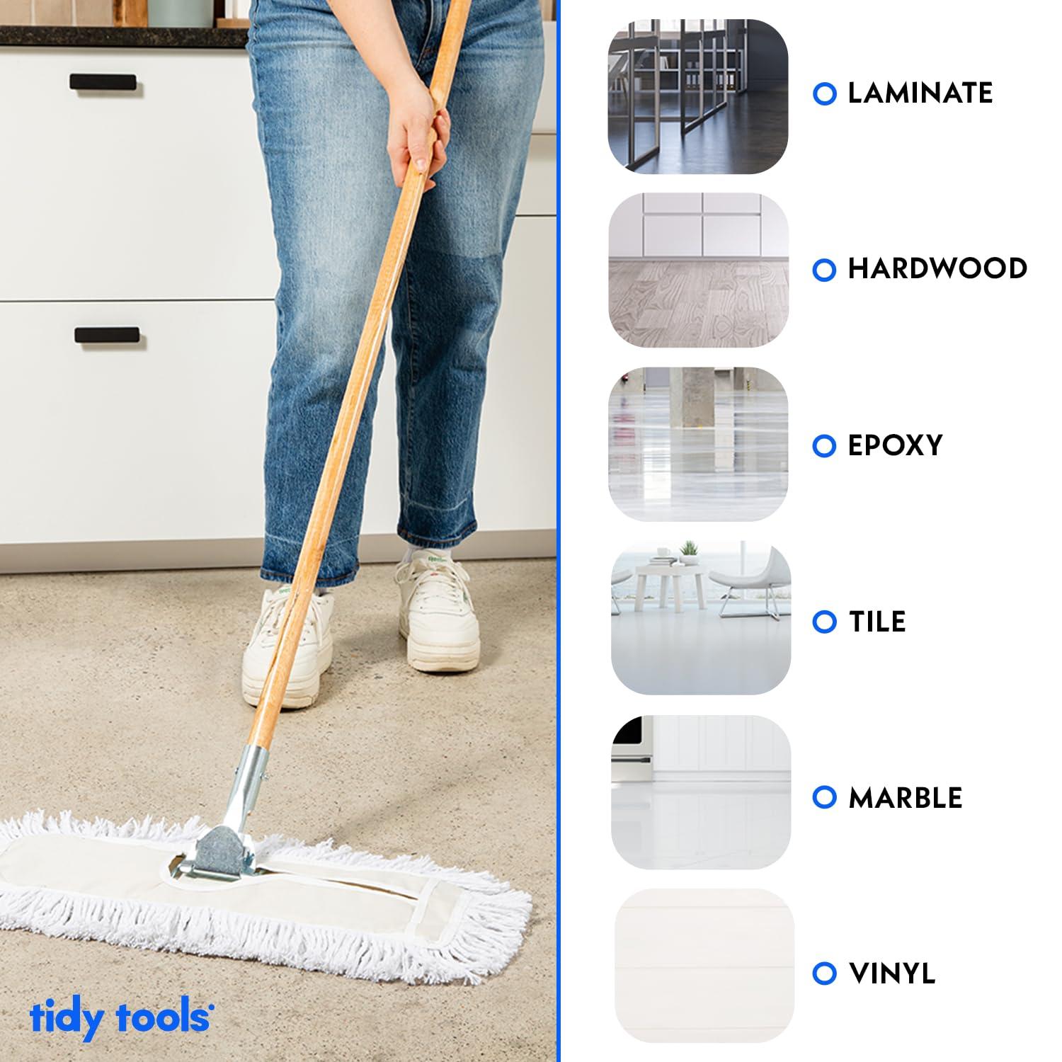 Tidy Tools Tidy Tools 24 Inch Dust Mop with Wood Handle and 24 Inch Dust Mop Refill Bundle - 2 Mop Sets and 6 Refills