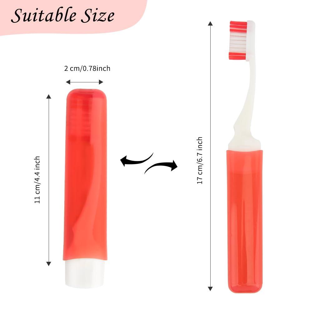 iRFKCIOW Travel Toothbrush 5 Pack Mini Toothbrush Soft Travel Toothbrush Set Portable Folding Travel Size Toothbrush with Toothbrush Case Individually Wrapped Small Toothbrush for Home Camping Hiking School