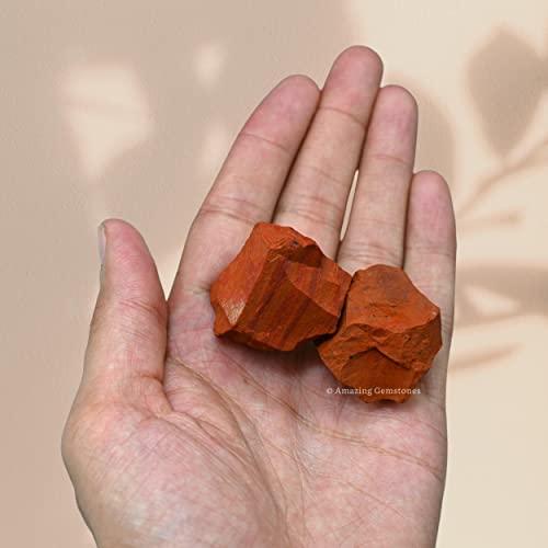 Amazing Gemstone Red Jasper Raw Crystals and Healing Stones, Natural Rocks for Tumbling and DIY Raw Stones and Crystals (1 lb)
