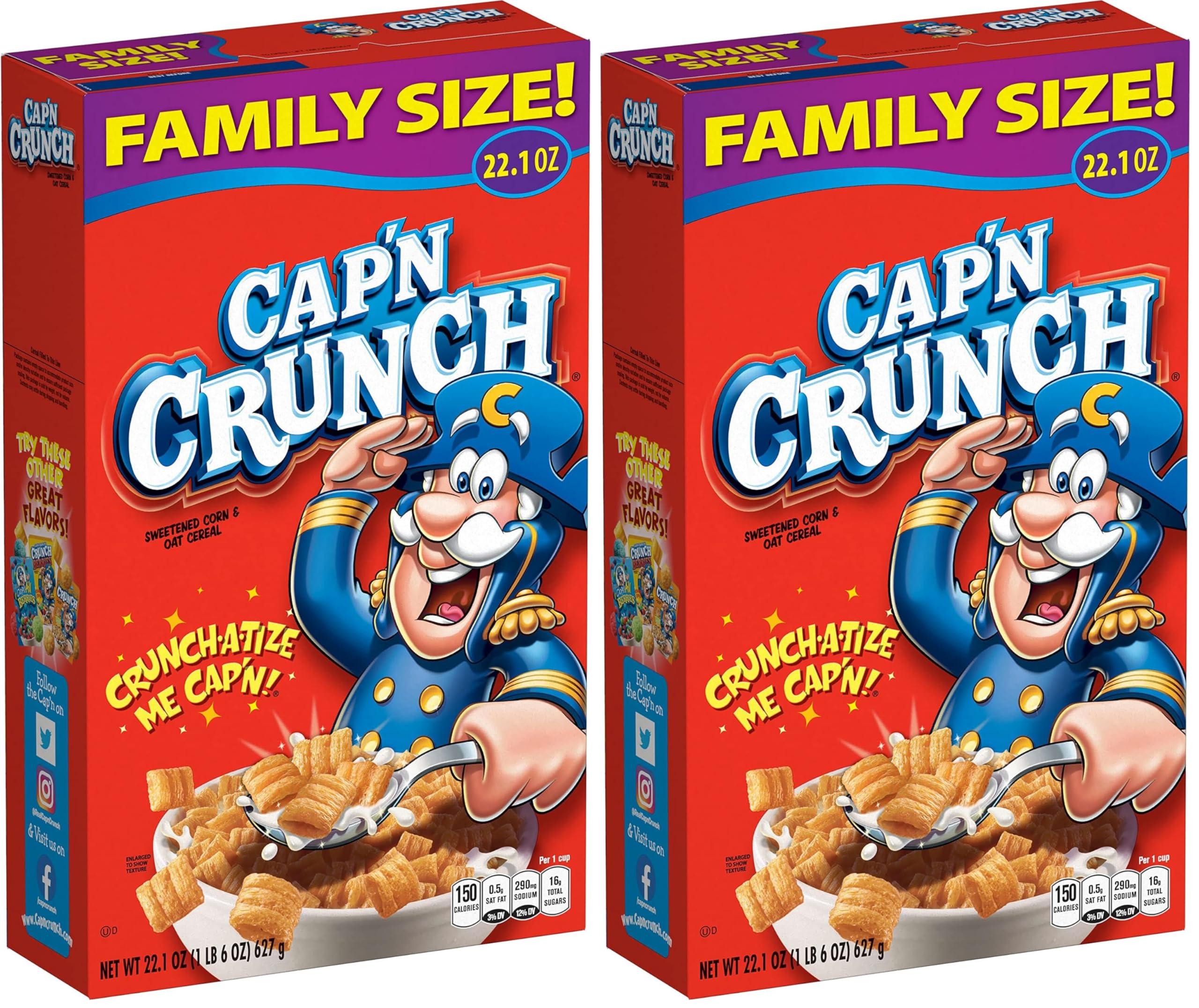 Cap\'n Crunch Cap\'n Crunch Cereal, Original, 22.1oz Box (Pack of 2)