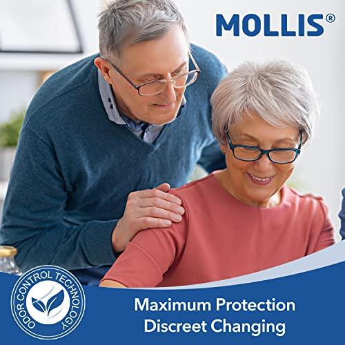MOLLIS MOLLIS Adult Incontinence & Postpartum Underwear for Men and Women, Disposable Protective Underwear with Overnight Leak Protection, Odor Control, Large, 16 Count