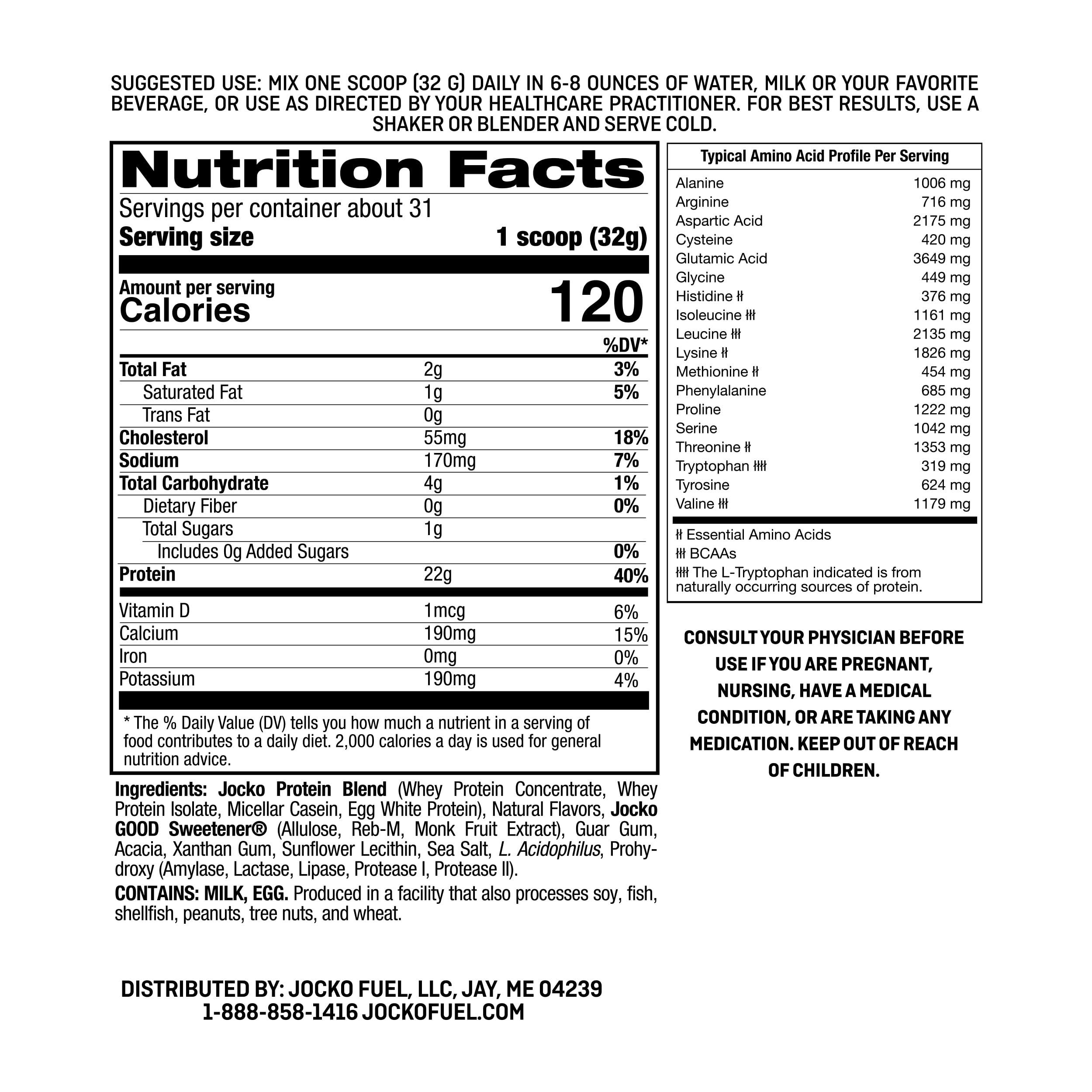 Jocko Fuel Jocko Mlk Whey Protein Powder 22g Low Sugar Monk Fruit Blend - Muscle Recovery & Growth, Packaging May Vary (31 Servings, Banana Cream)