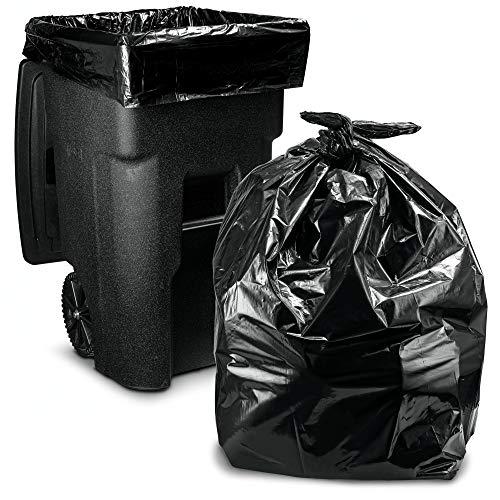 Tasker Tasker 64-65 Gallon Trash Bags for Toter, (Huge 50 Bags w/Ties) 60 Gallon Trash Bags, xl Large Garbage Bags 64-65 Gallon Extra Large Leaf Bags, Commercial Trash Bags