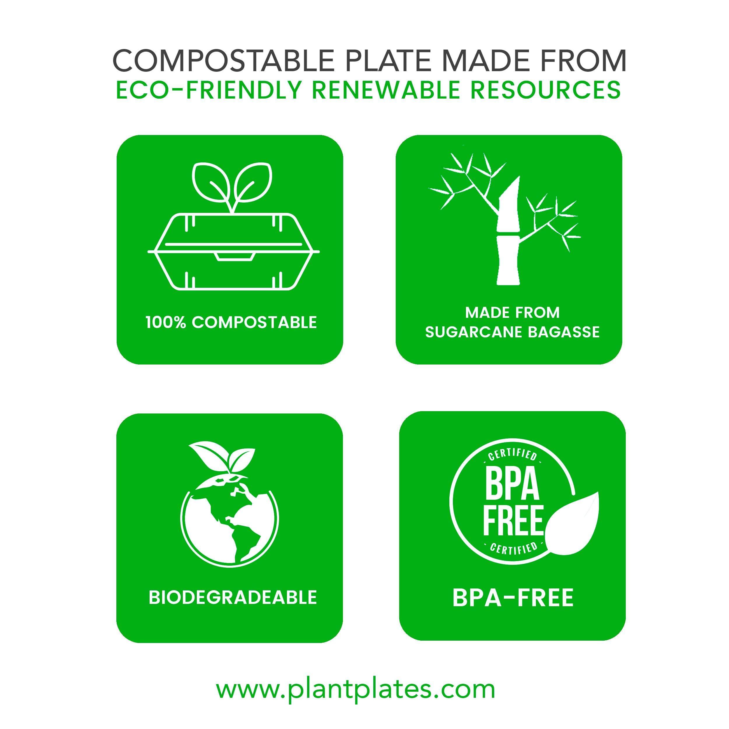 Plant Plate Plant Plate Compostable Paper Bowls - Heavy Duty, Eco Friendly Disposable Plates Made with Sugarcane Bagasse. Strong, Durable and Microwave Safe - (18 oz bowl, 150 Pack, Bulk) (150, 18oz)
