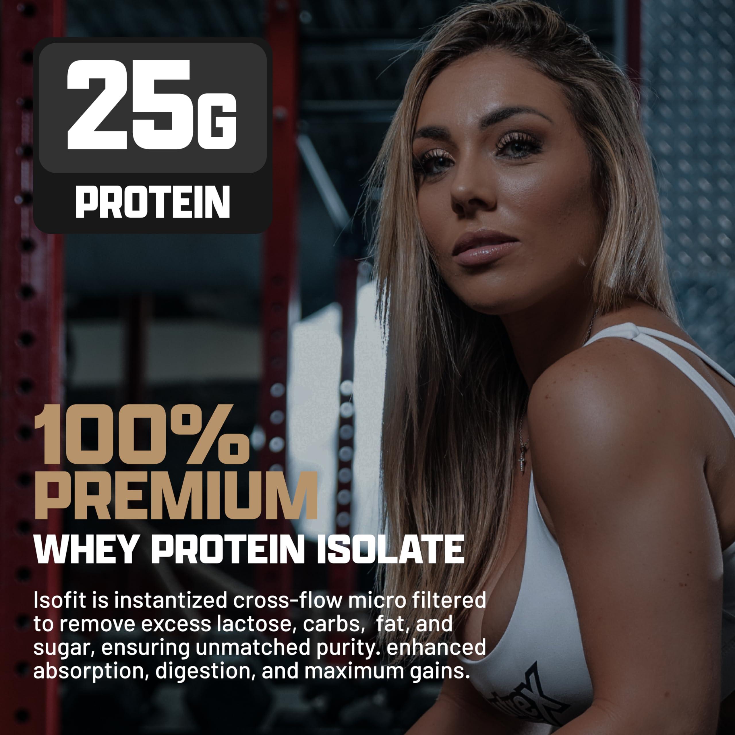 Nutrex Research Nutrex Research IsoFit Chocolate Whey Isolate Protein Powder 100% Whey Protein Isolate | Muscle Recovery, Naturally High EAAs | Fast Absorbing, Easy Digestion | (Chocolate Shake 2lbs 30 Servings)