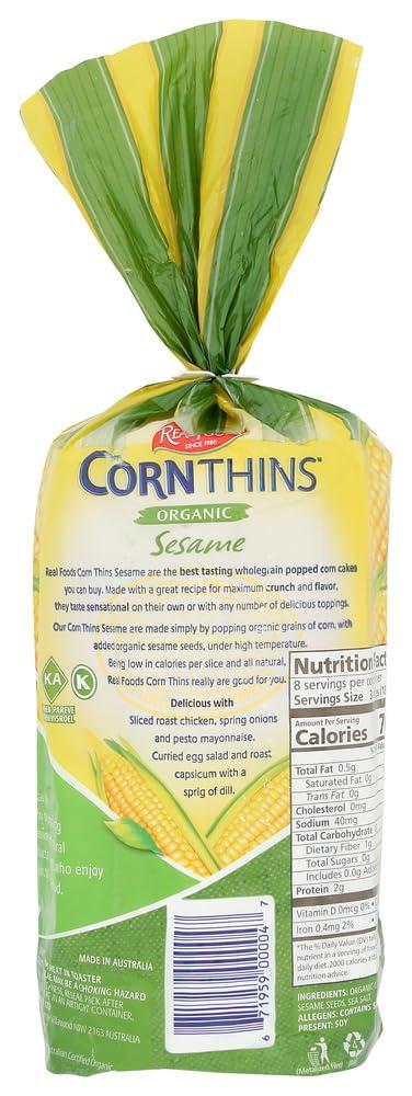 Real Foods Real Foods Organic Corn Thins - Sesame - 5.5 oz - 3 pk