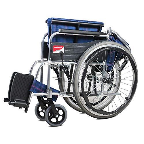 YUSIWOAL Light Transport Folding Lightweight Transport Mobile Wheelchair Portable Aluminum Alloy Elderly Elderly Disabled Lightweight Transport Mobile Wheelchairs with Handbrake