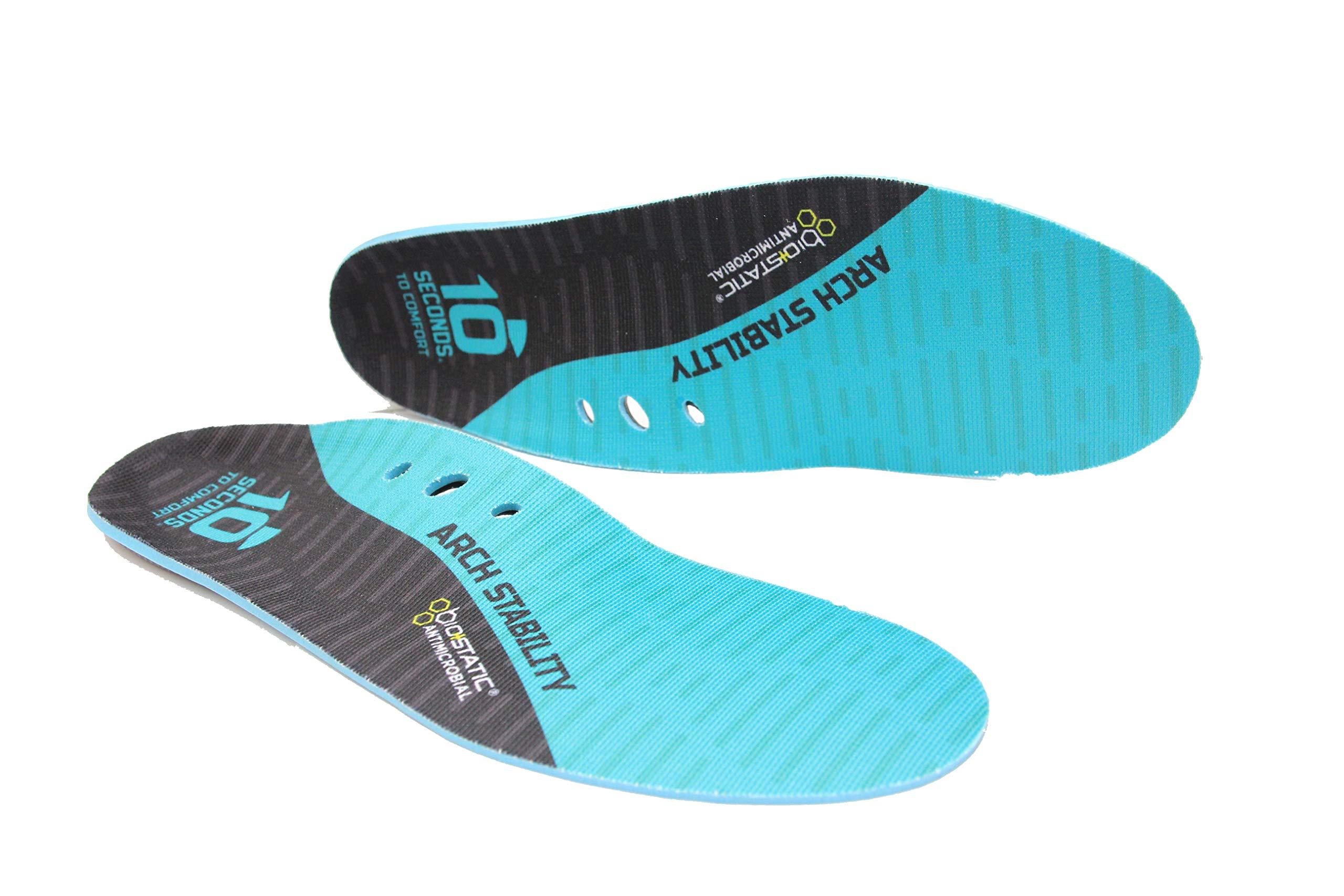 10 Seconds 10 Seconds - 3720 Arch Stability Insole, Aqua, Unisex, 7.5