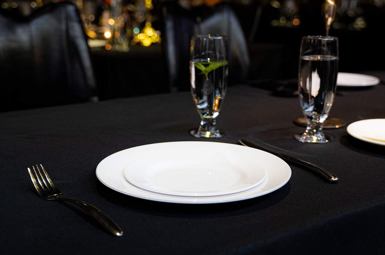 POSATE POSATE 60PCS White Disposable Plastic Plates, Heavy Duty Plates for Wedding/Party, 30PCS Dinner Plates 10.25 and 30PCS Dessert/Salad Plates 7.5, White Plates for Party Event