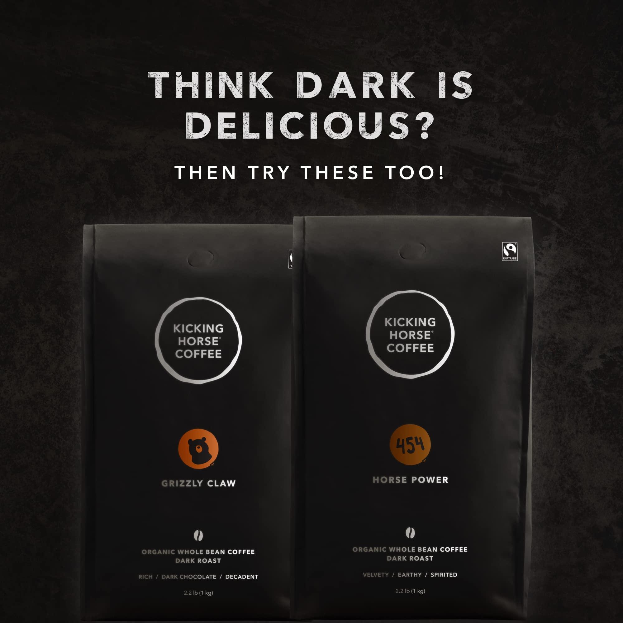 Kicking Horse Coffee Kicking Horse Coffee Kick Ass, Dark Roast, Whole Bean, Certified Organic, Fairtrade, Kosher, Black, 1 Kg, Pack of 6