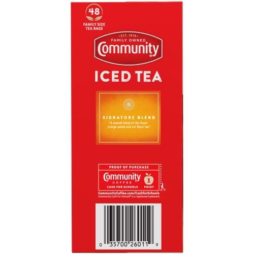 Community Coffee Community Coffee Signature Iced Tea, 576 Family Size Tea Bags, 48 Count Box (Pack Of 12)