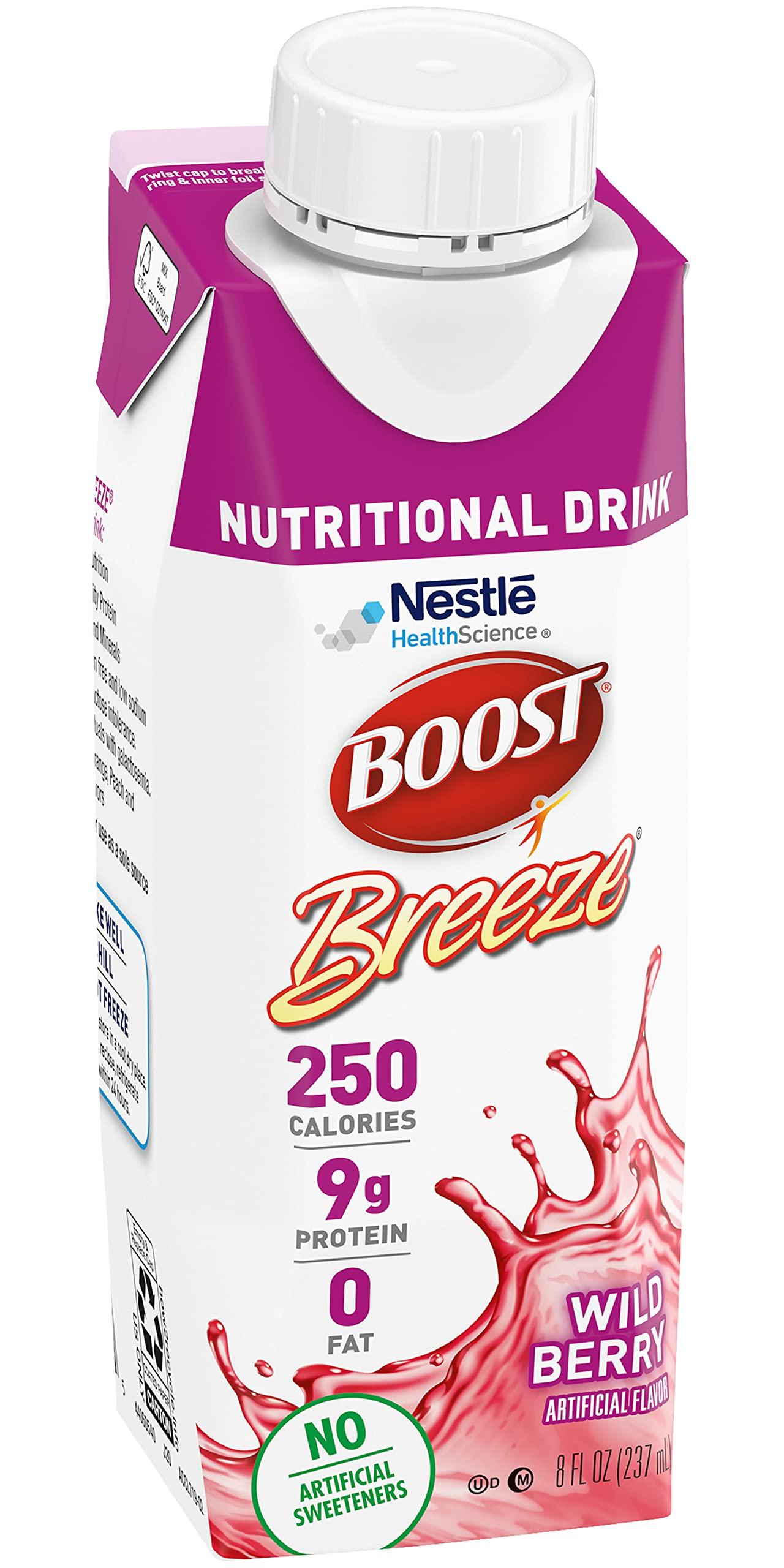 BOOST Boost Breeze Nutritional Drink, Wild Berry, 8 FL OZ (Pack of 12)