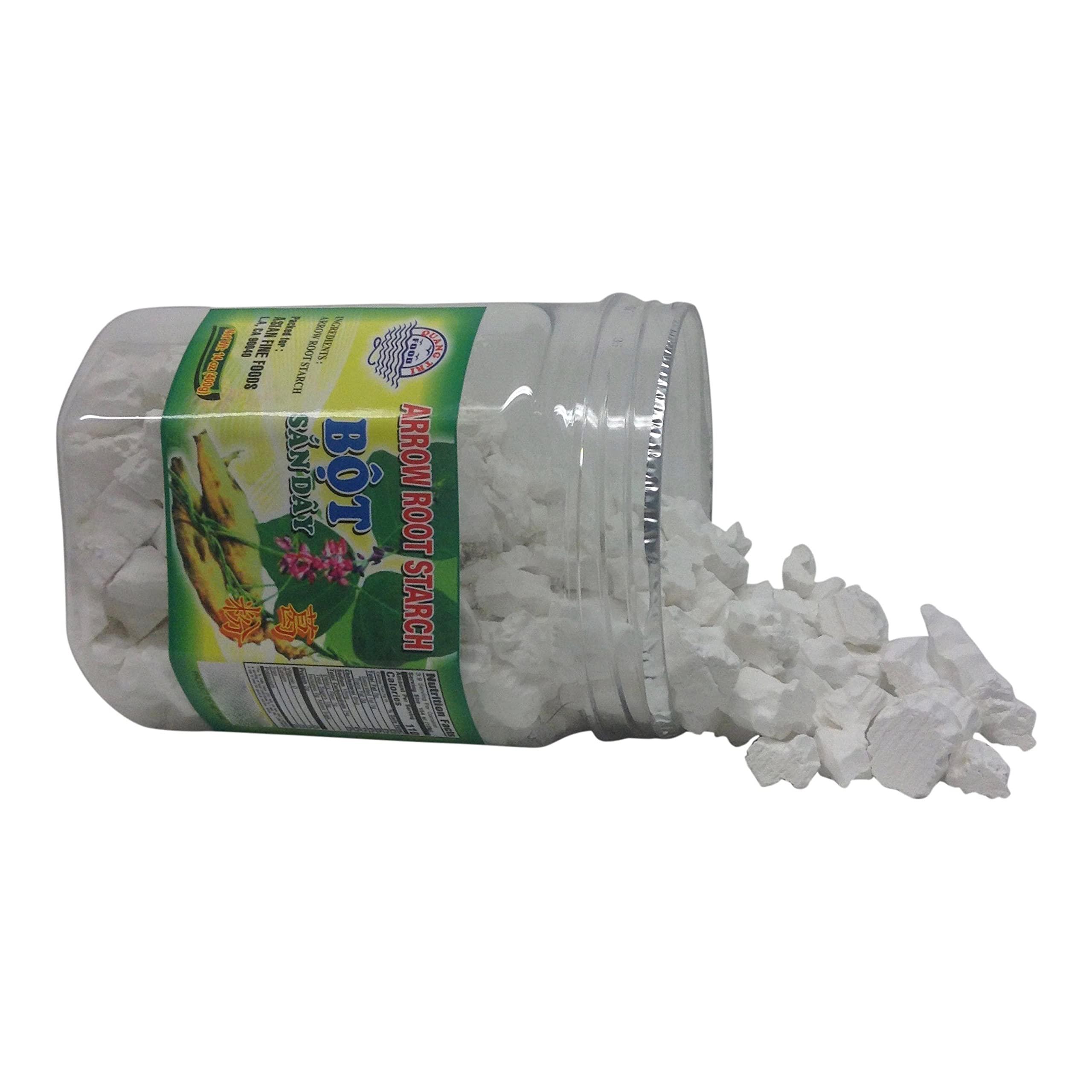 Quang Tri Quang Tri Arrowroot Bot San Day Asian Thickener. Snack Sized Chunks of Crunchy Arrow Root Starch, 14 oz Jar.