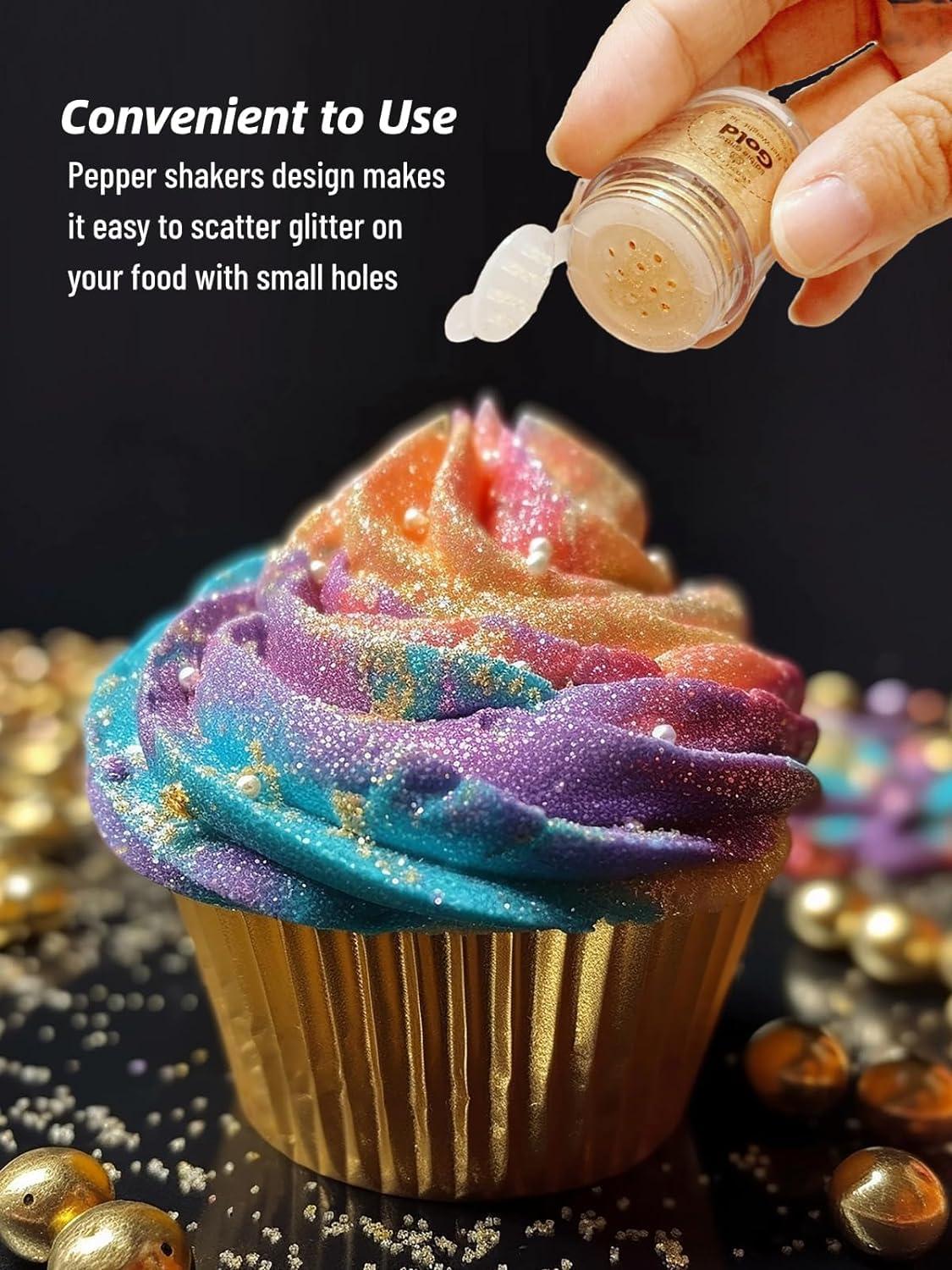 Shanlinly Shanlinly Silver Edible Glitter for Cakes Drinks - Food Grade 5g Shimmer Luster Glitter Dust Edible Glimmer Powders for Strawberries, Sprinkle on Sparkle, Chocolate, Cookie, Cupcake, Cocktail, Vegan