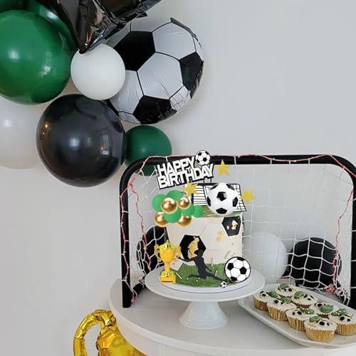 RASSLISA 36 PCS Soccer Cake Toppers Football Cake Decorations for Soccer Theme Party Football Theme Party Sport Party Supplies