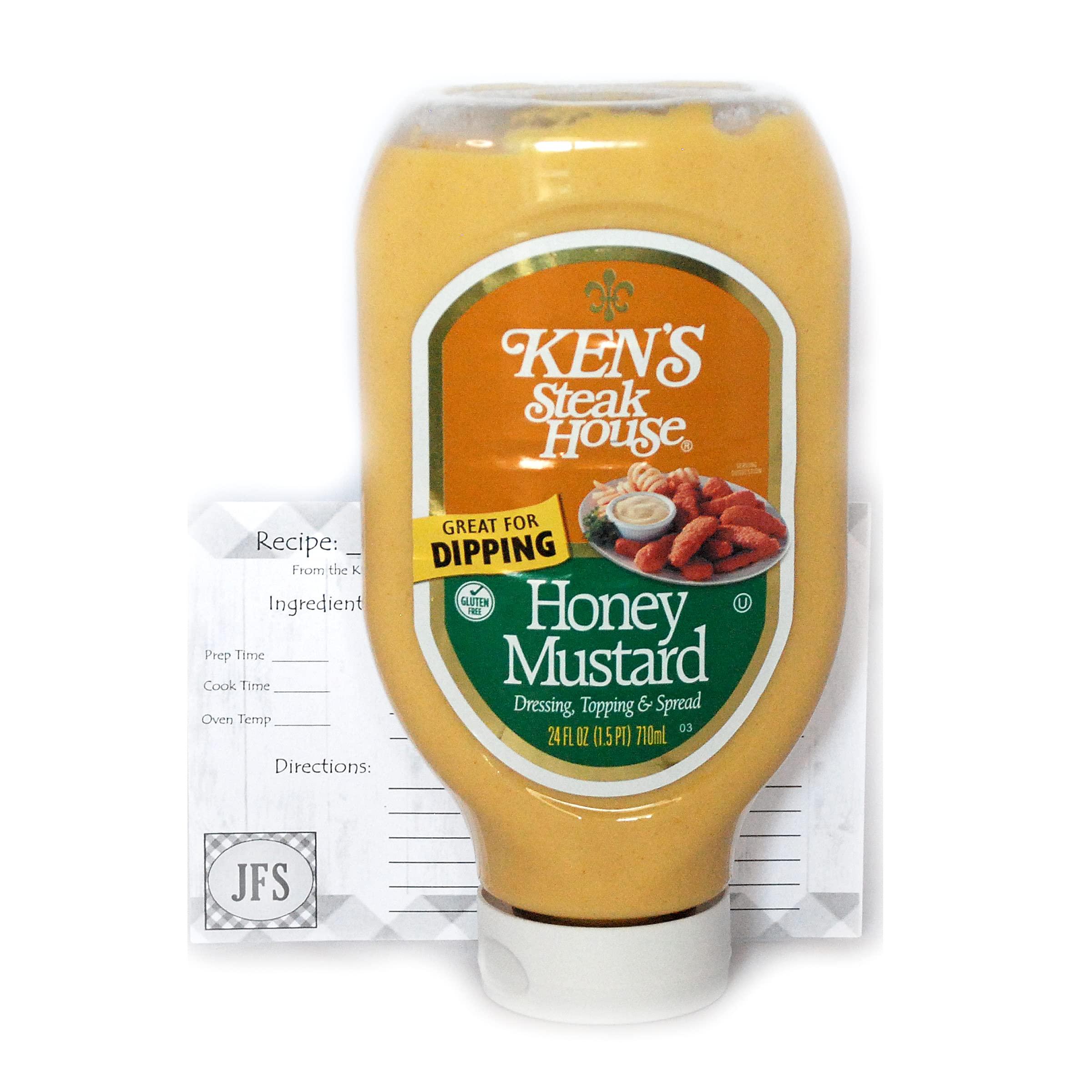 JFS Grocery Ken\'s Honey Mustard, 1-24 Ounce Bottle Bundled with a JFS Recipe Card
