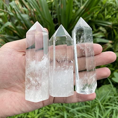 N\C Natural Clear Quartz Healing Crystal Tower Crystal Obelisk Wand Point Reki Chakra Stone Meditation Crystal Home Decor