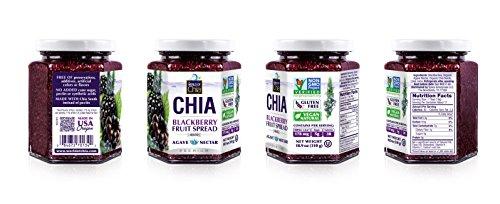 World of Chia World of Chia Premium Extra Fruit Chia Spread - Best Vegan Fruit Spread, Gluten-Free, Non-GMO Verified, Organic Ingredients, Low-Sugar, Kosher, Made in USA (Blackberry, 3 Packs)
