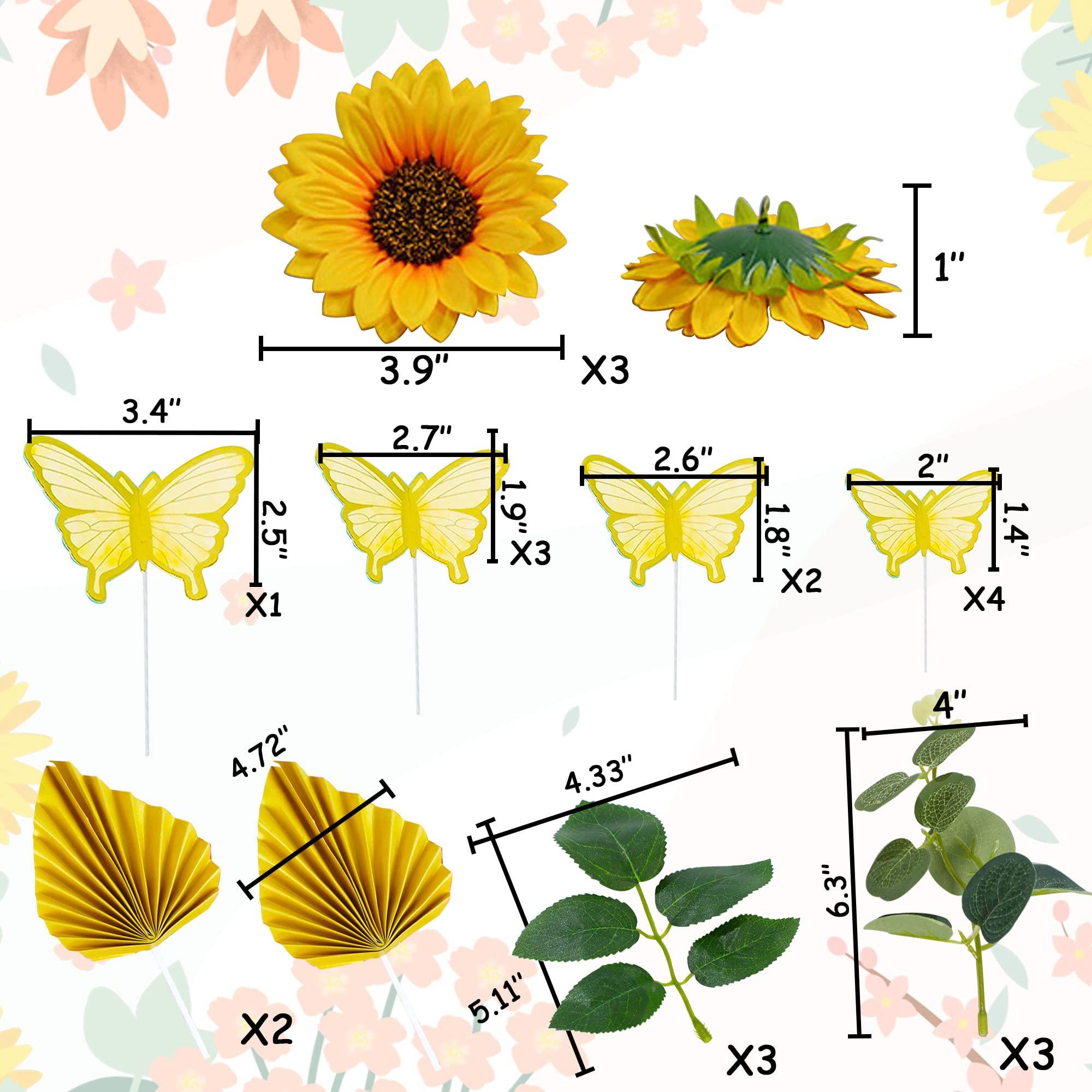 LaVenty LaVenty Sunflower Birthday Cake Decoration Sunflower Baby Shower Cake Topper Girl Sunflower Party Supplies Sunflower Cake Topper Wedding