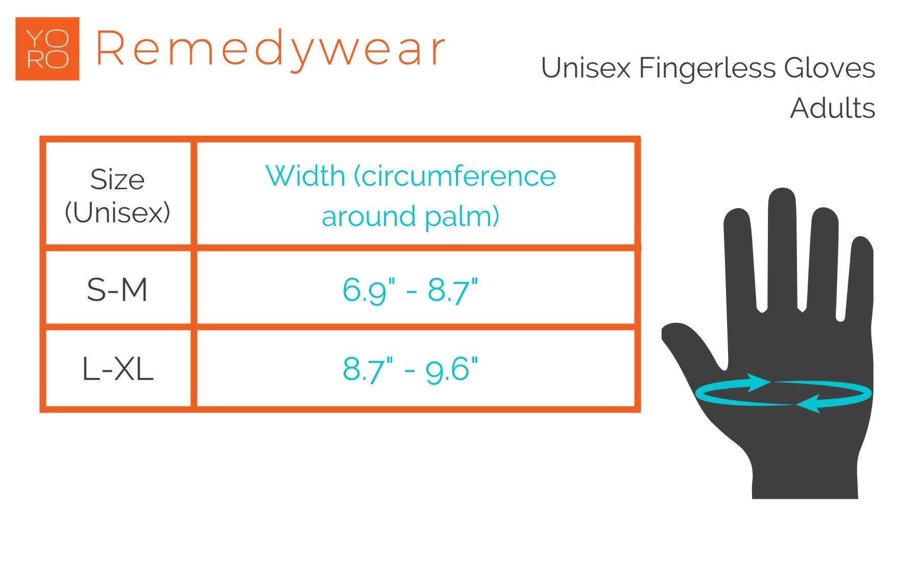 YoRo Naturals YoRo Naturals, RemedyWear Fingerless Moisturizing Gloves for Relief from Eczema and Inflammation with Tencel and Zinc Gloves for Adult(Black,L-XL)