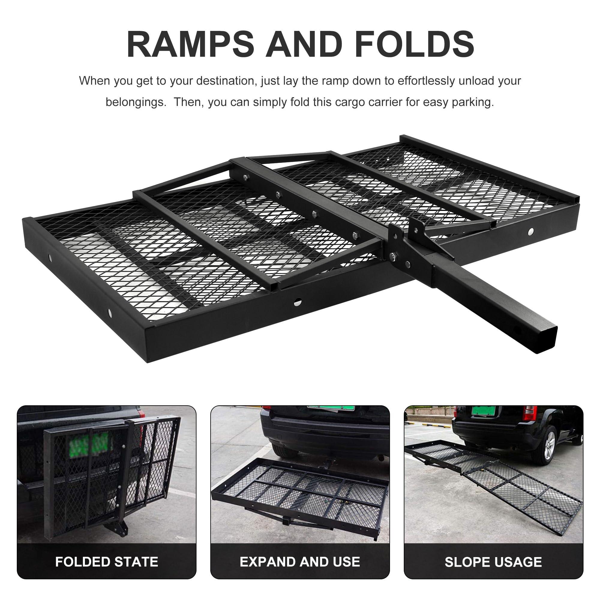 WINMAX TOOLS AUTOMOTIVE Folding Wheelchair Scooter Carrier Rack 250KG Medical Rack Ramp Hitch Mount