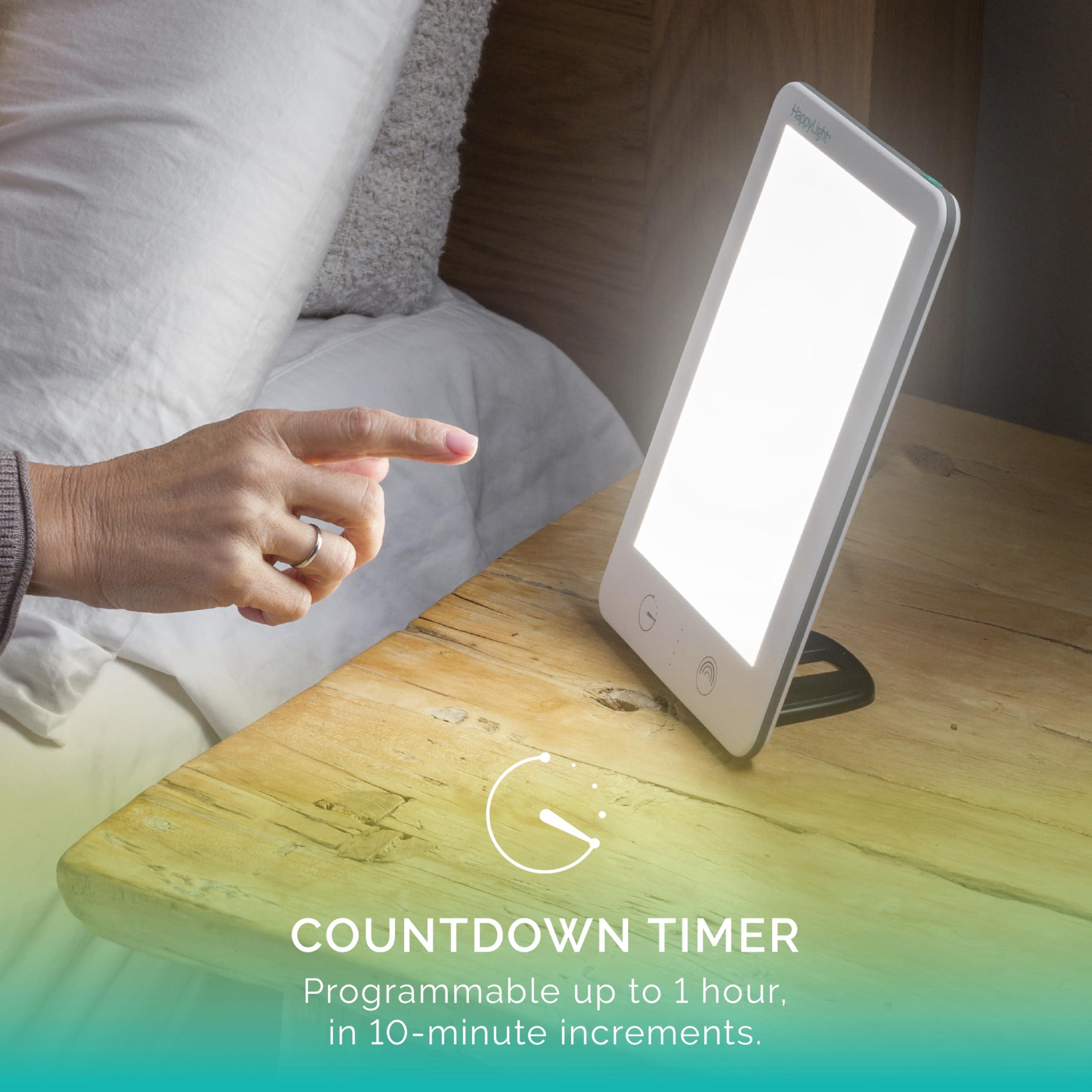 Verilux Verilux HappyLight Lumi Plus - Light Therapy Lamp with 10,000 Lux, UV-Free, LED Bright White Light with Adjustable Brightness, Countdown Timer, & Detachable Stand - Boost Mood, Sleep, and Focus