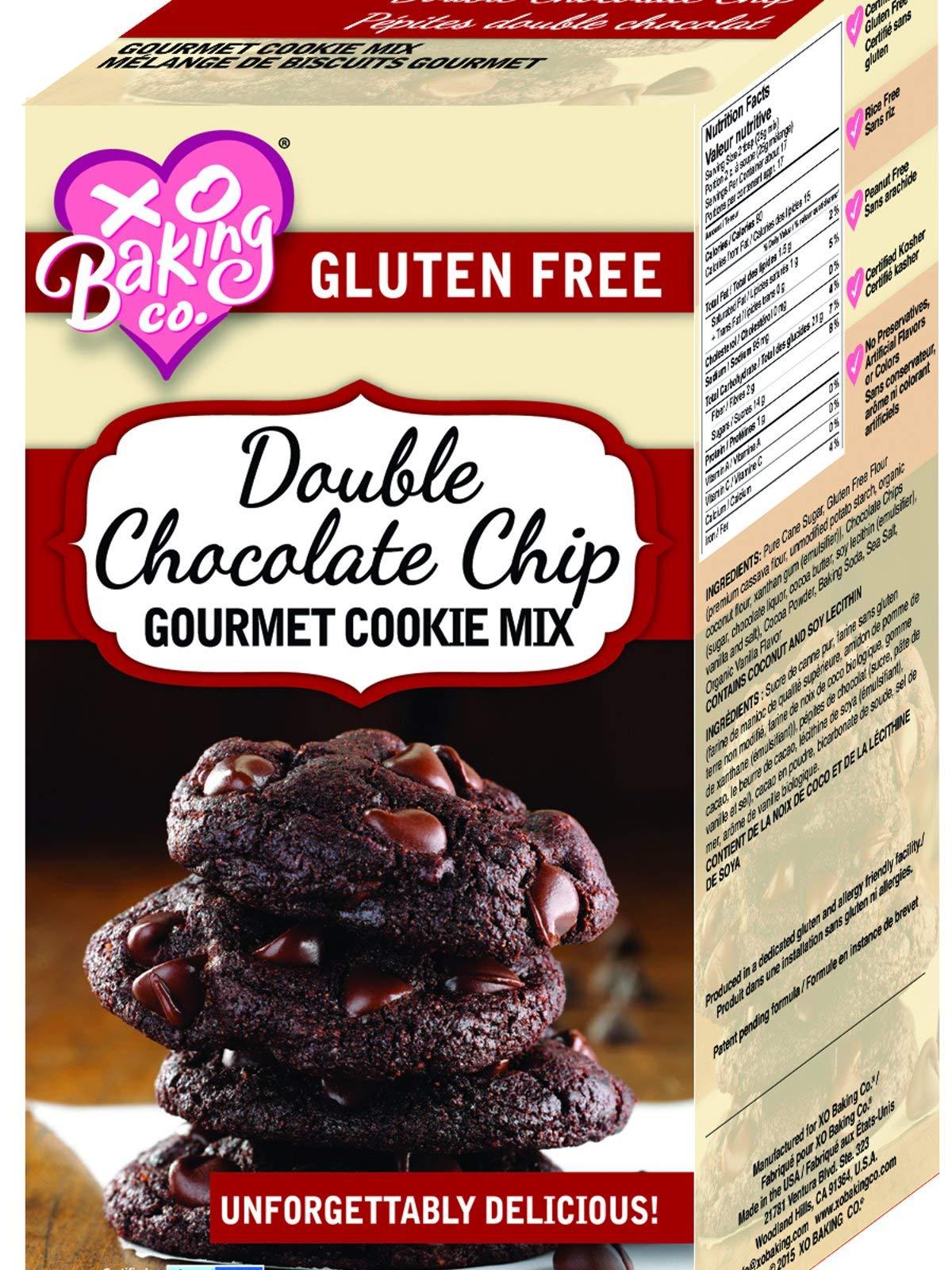 XO Baking Co. XO Baking Co. Gluten Free Double Chocolate Chip Gourmet Cookie Mix; Non-GMO; Kosher; Rice Free; Dairy Free; Peanut Free; No Preservatives; No Artificial Flavors or Colors, 15oz (Pack of 6)