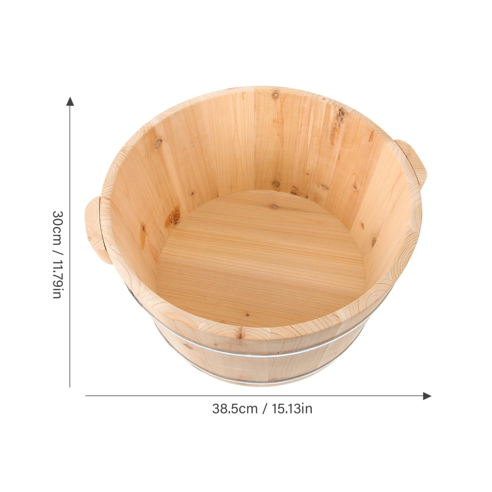Angoily Angoily Wooden Foot Bath Bucket Wood Foot Tub for Soaking Feet Pedicure Bowl Foot Spa Massage Pedicure Barrels Foot Bath Basin Foot Soak Tub for Home Sauna 21cm