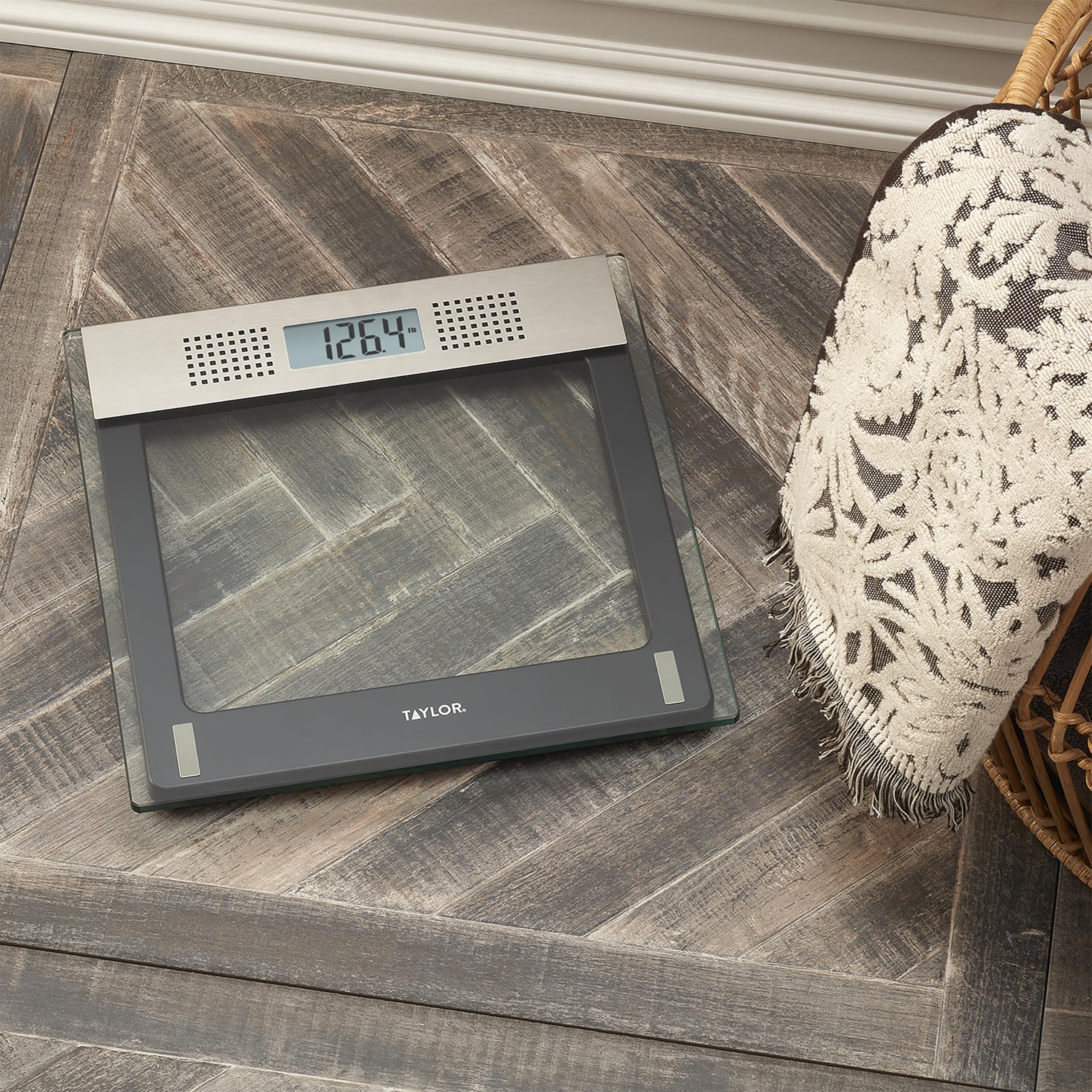 Taylor Precision Products Taylor Electronic Glass Talking Bathroom Scale, 440 Lb. Capacity