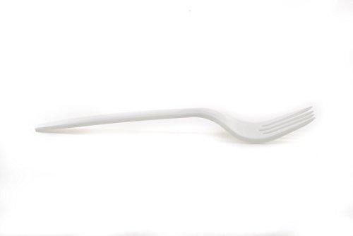EcoQuality Disposable Plastic Cutlery Fork (400 Count) - Medium Weight White Disposable Plastic Forks - Great for Parties, Office, Lunch, Restaurants by EcoQuality