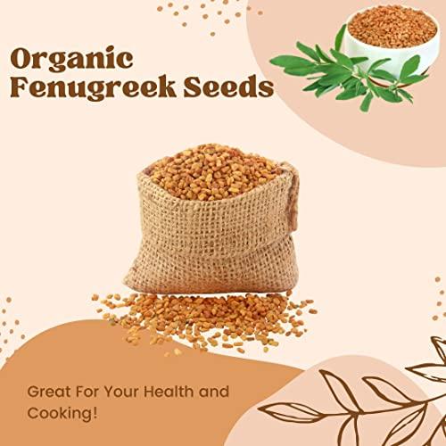 SPICY ORGANIC SPICY ORGANIC Fenugreek Seeds - Freshly Packed Methi Seeds - Best Use for Hair & Cooking - 100% Pure USDA Organic - 4 OZ