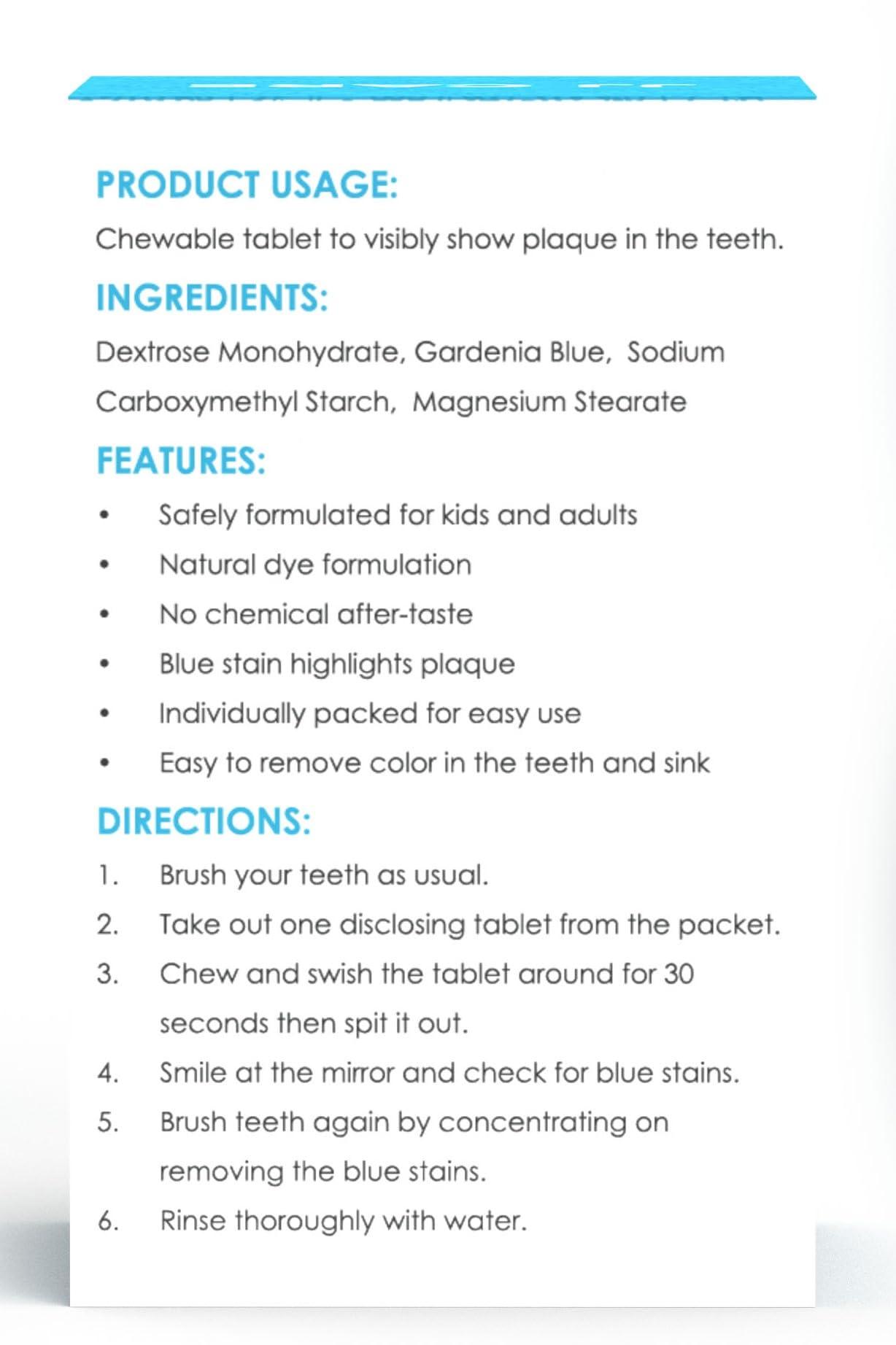 JJ CARE JJ Care Disclosing Tablets for Teeth- 102 Count Grape Flavored Plaque Disclosing Tablets for Kids and Adults, 3 Month Supply of Teeth Coloring, Individually Wrapped Plaque Tablets