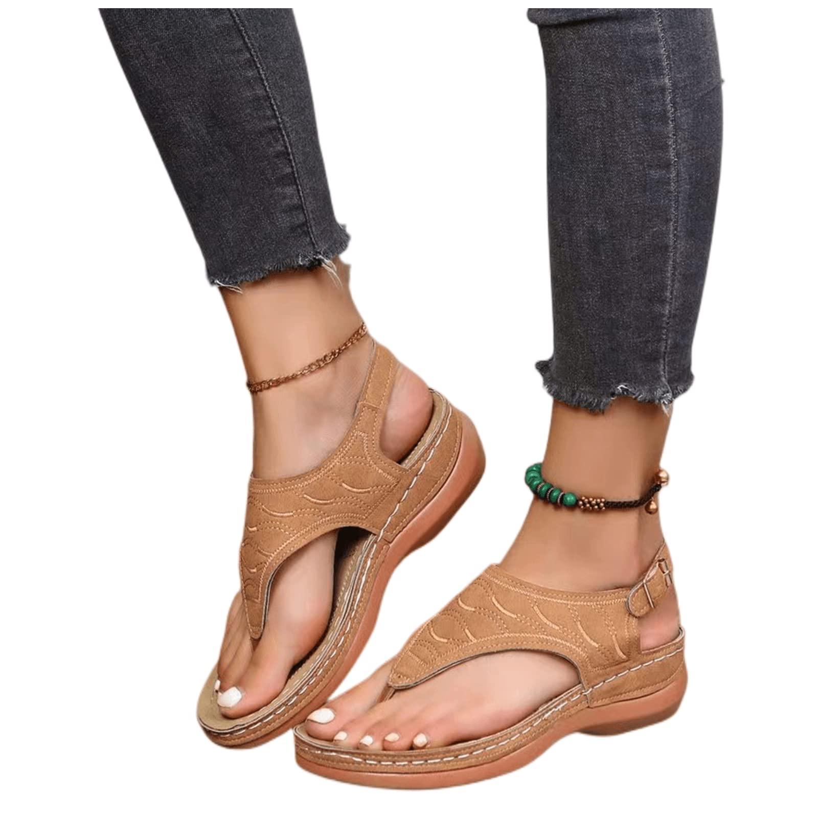 Ladmiple Ladmiple Orthotic Sandals For Women Plantar Fasciitis Womens Comfortable Walking Flip Flops Orthopedic Sandals with Arch Support Dressy Summer Comfortable Orthotic Beach Shoes Slides 2024