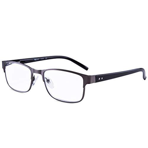 EYEGUARD EYEGUARD Readers Metal Deluxe Rectangular Reading Glasses for Men 1.00